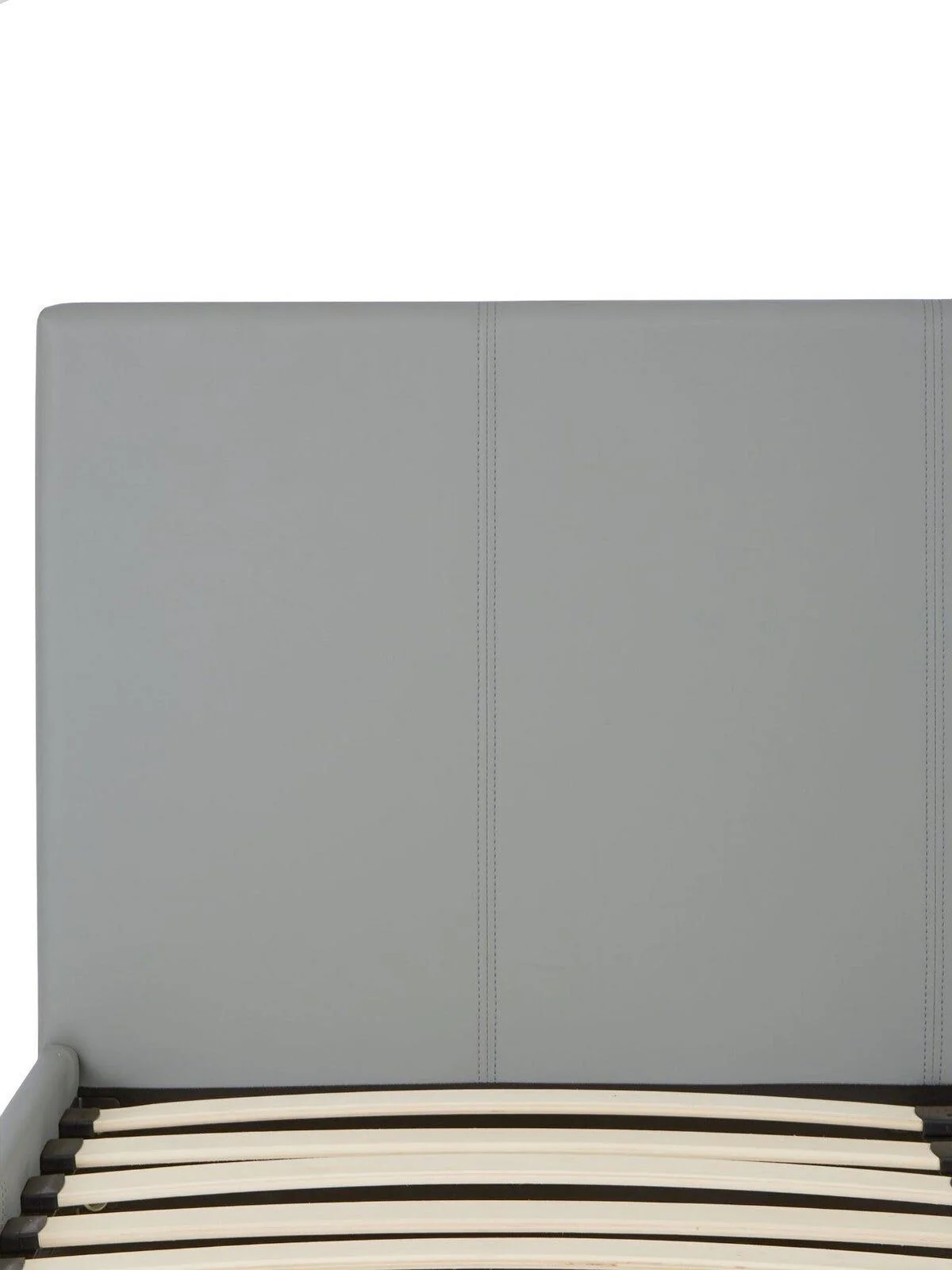 Marston Faux Leather Single Bed Frame Grey Sleek and Modern Bedroom - Image 6
