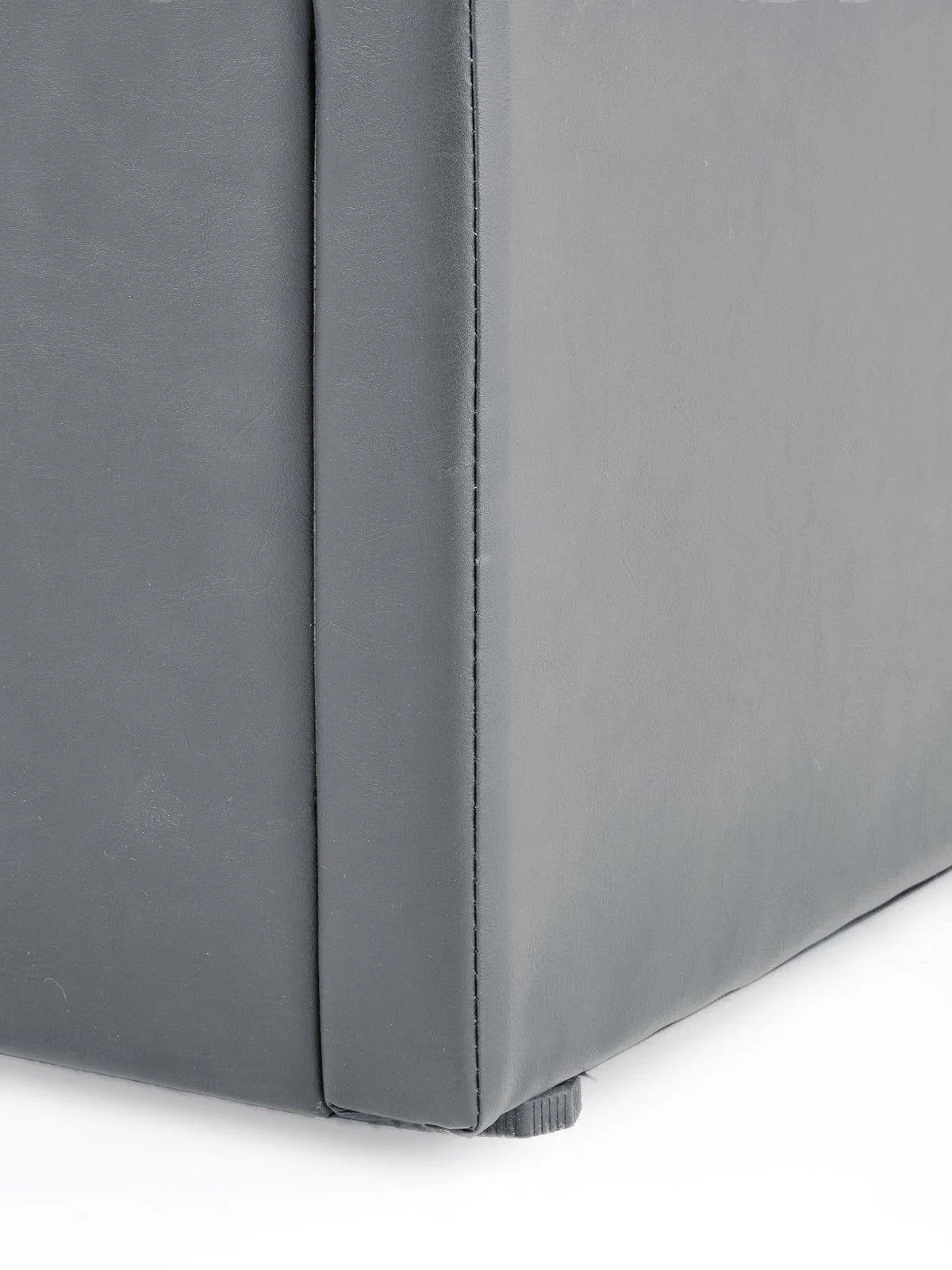 Marston Side Lift Ottoman Bed Double Grey | Faux Leather | Storage Bed - Image 4