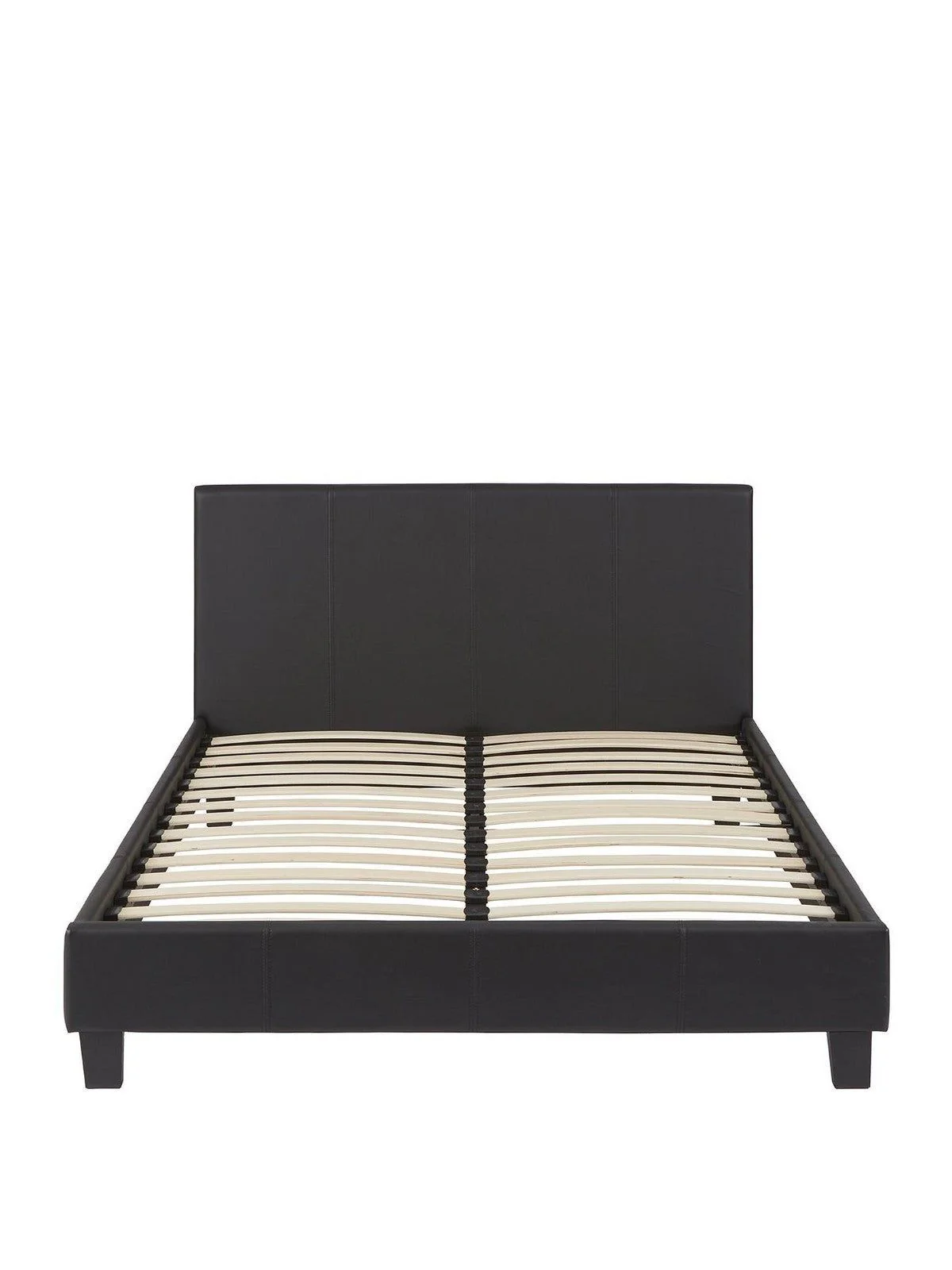 Marston Small Double Bed Frame Black | Faux Leather | FSC Certified - Image 2