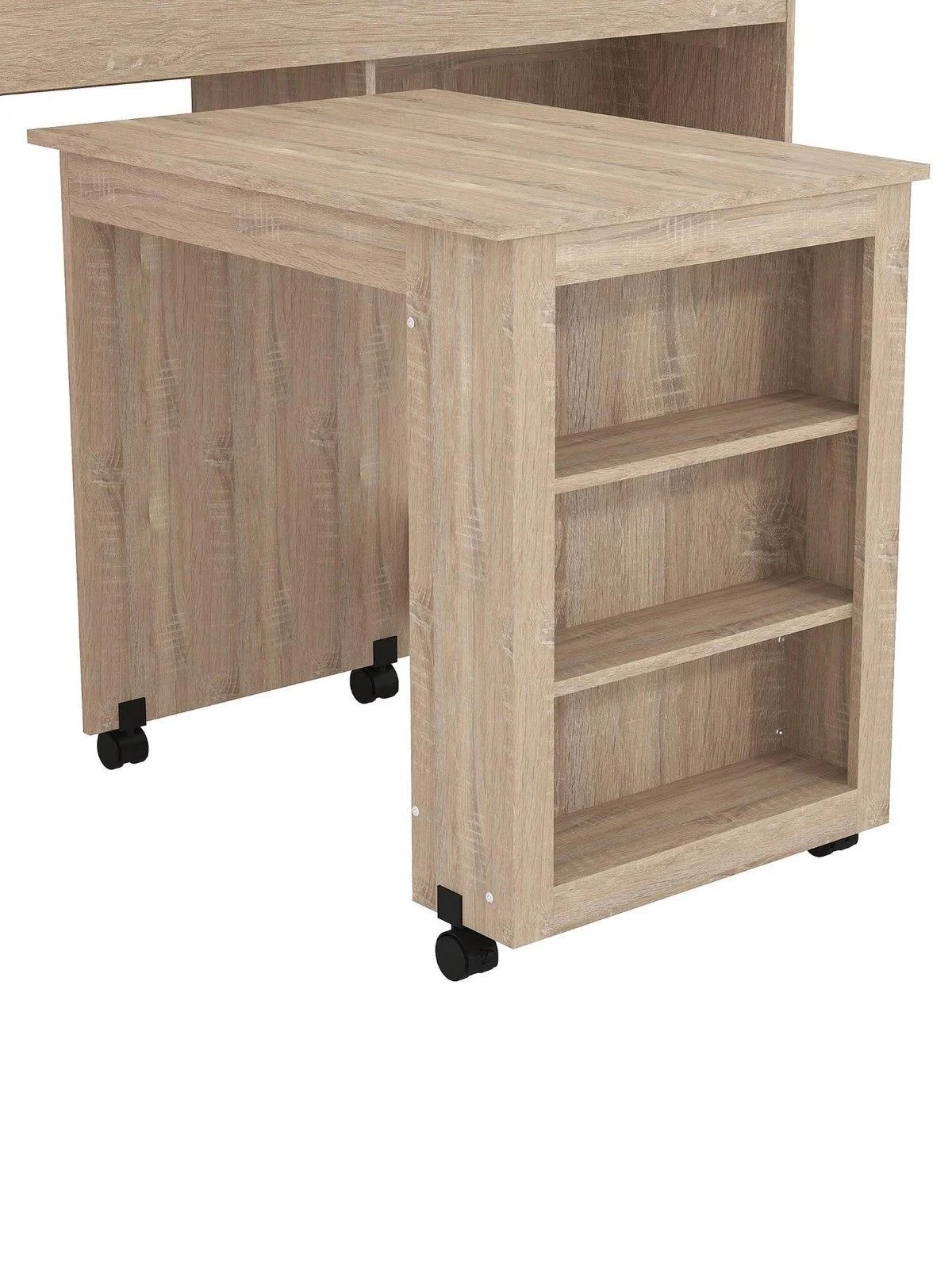 Mico Mid Sleeper Bed Pull Out Desk Storage Light Pink Oak Kids Space-Saving - Image 3