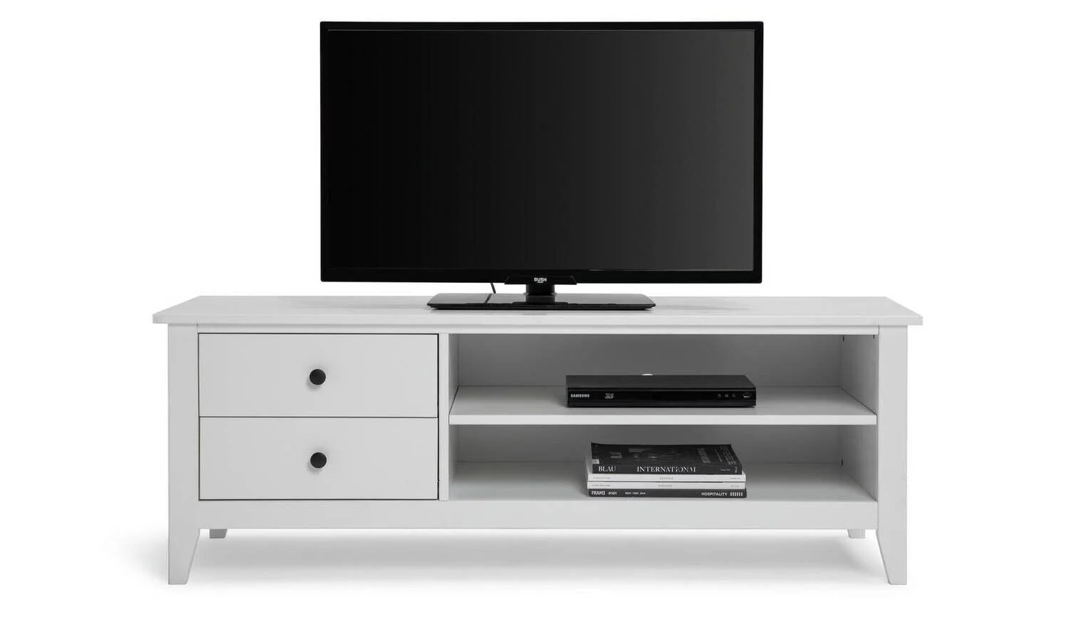 Minato 2 Drawer TV Unit White Stylish and Functional Media Storage - Image 4