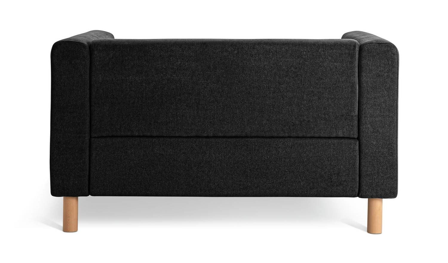 Moda Fabric 2 Seater Sofa Black Modern Living Room Furniture Comfort - Image 5