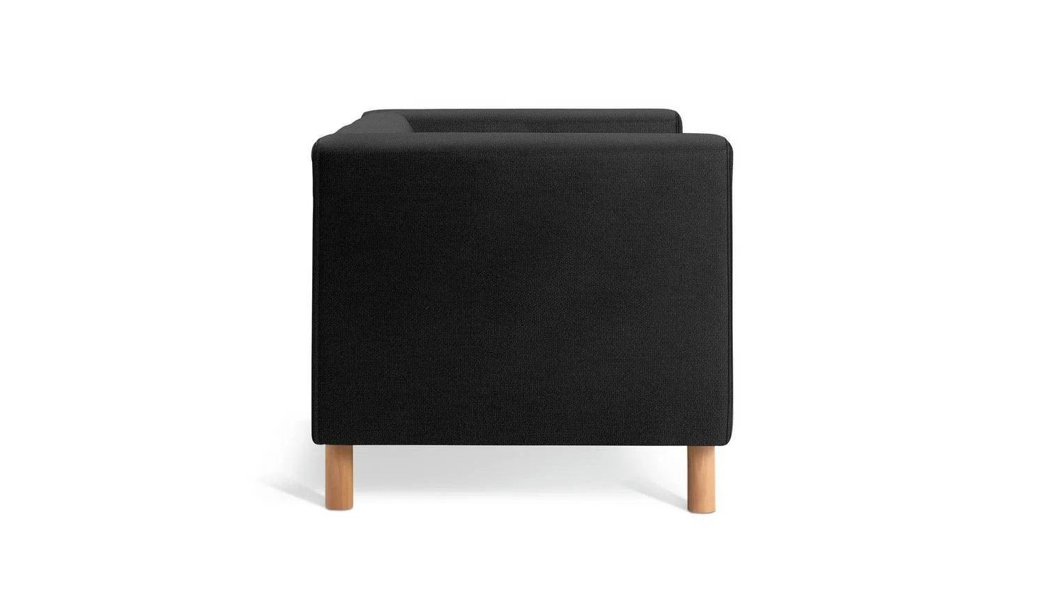 Moda Fabric 2 Seater Sofa Black Modern Living Room Furniture Comfort - Image 6