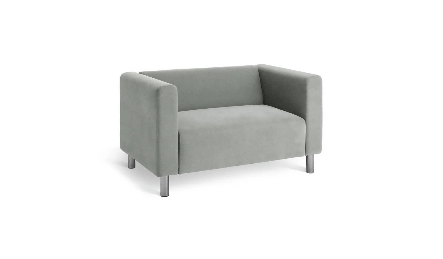 Moda Faux Leather 2 Seater Sofa Grey Modern Living Room Furniture