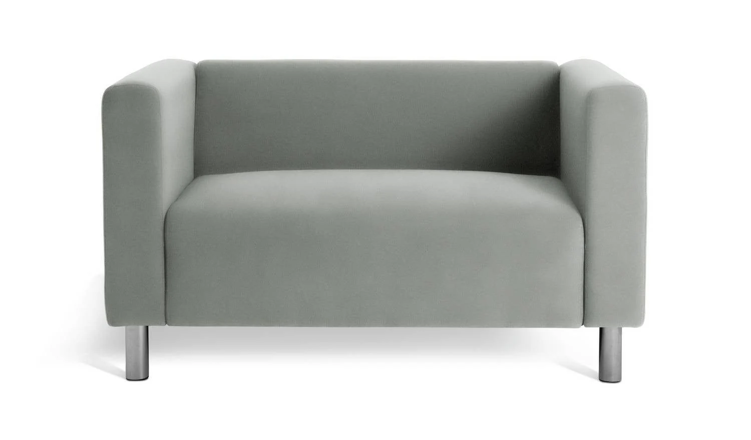Moda Faux Leather 2 Seater Sofa Grey Modern Living Room Furniture - Image 4