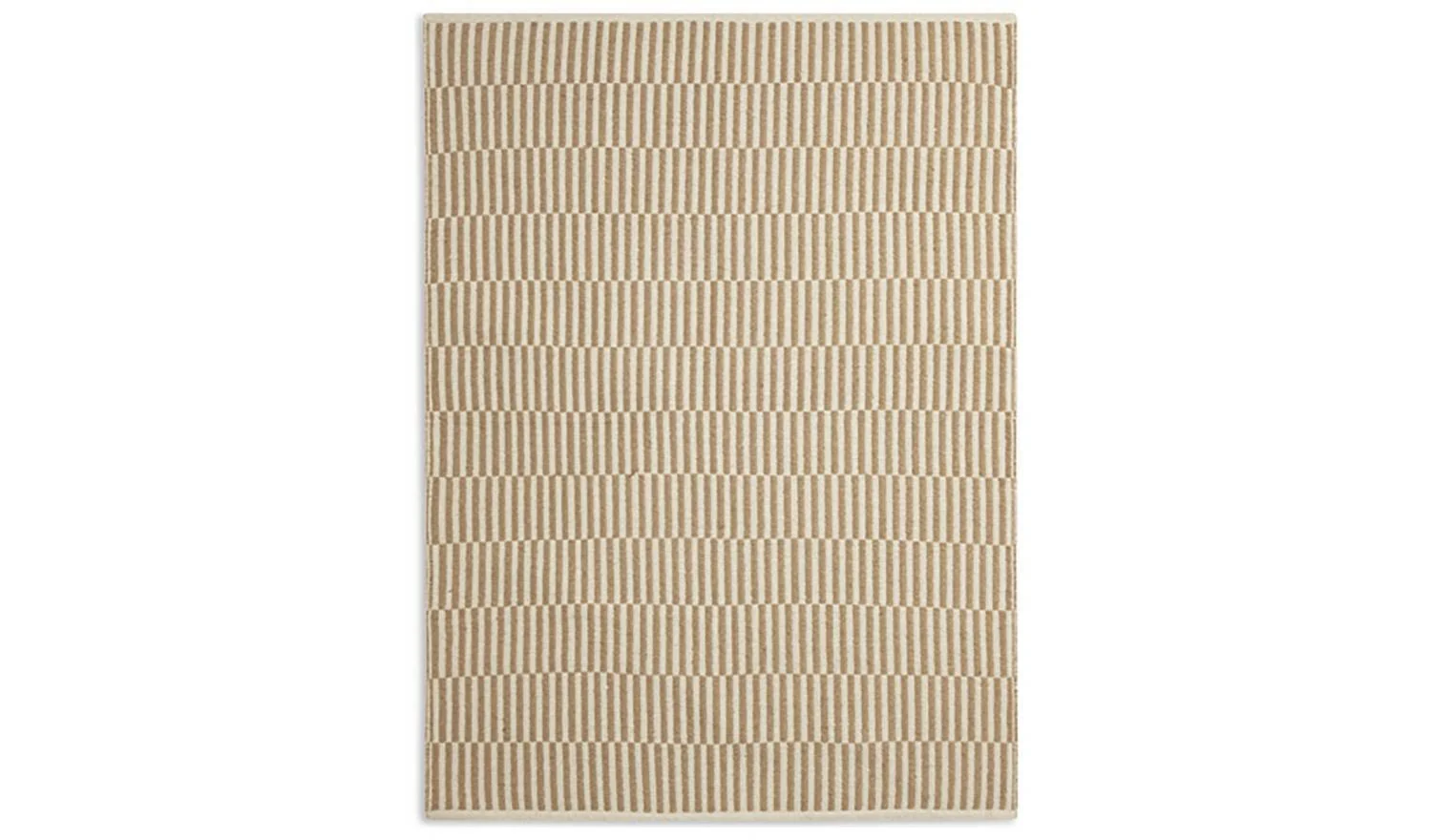 Modern Country Block Natural Flatweave Rug 160x230cm Neutral Home Decor