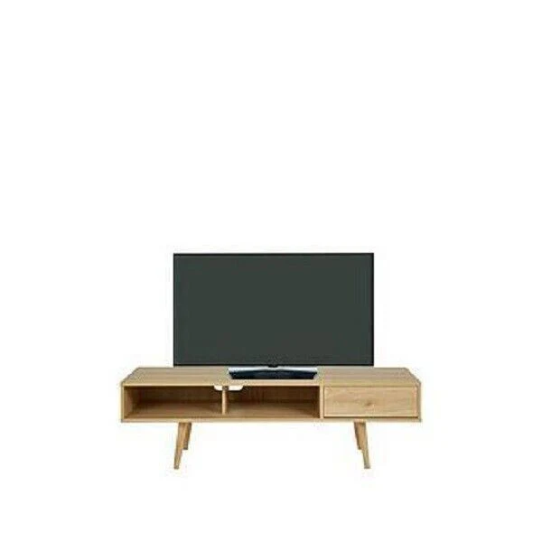 Monty Retro TV Unit Fits Up To 60 Inch TV Oak Effect Media Stand