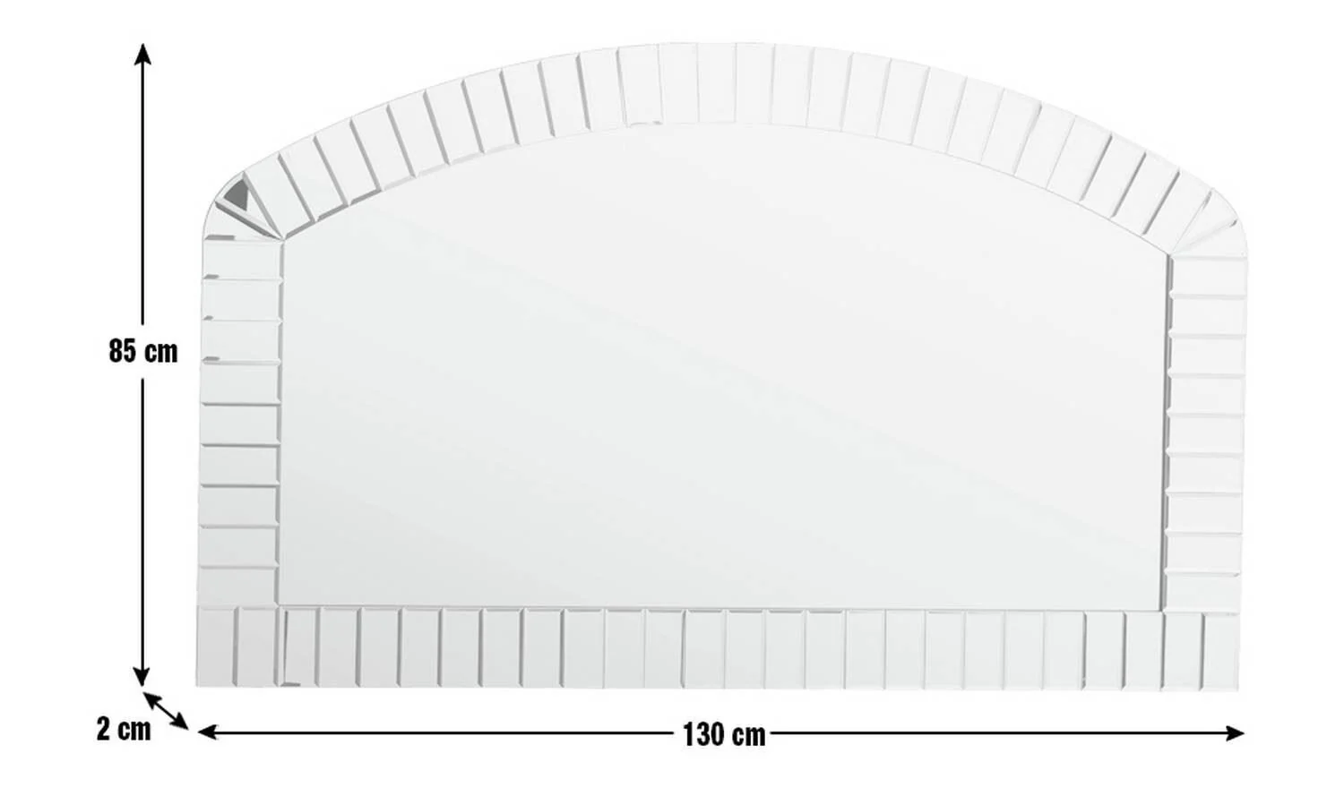 Mosaic Overmantle Arch Wall Mirror 130x85cm Modern Living Room Decor - Image 5