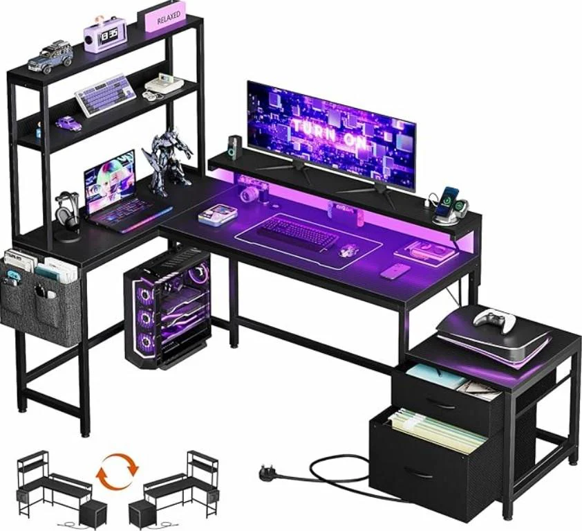Mossora Rectangular Computer Desk Black Modern Home Office Furniture