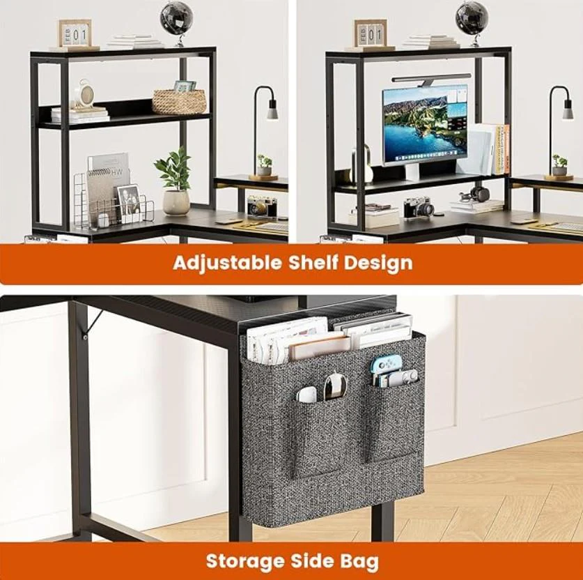 Mossora Rectangular Computer Desk Black Modern Home Office Furniture - Image 6