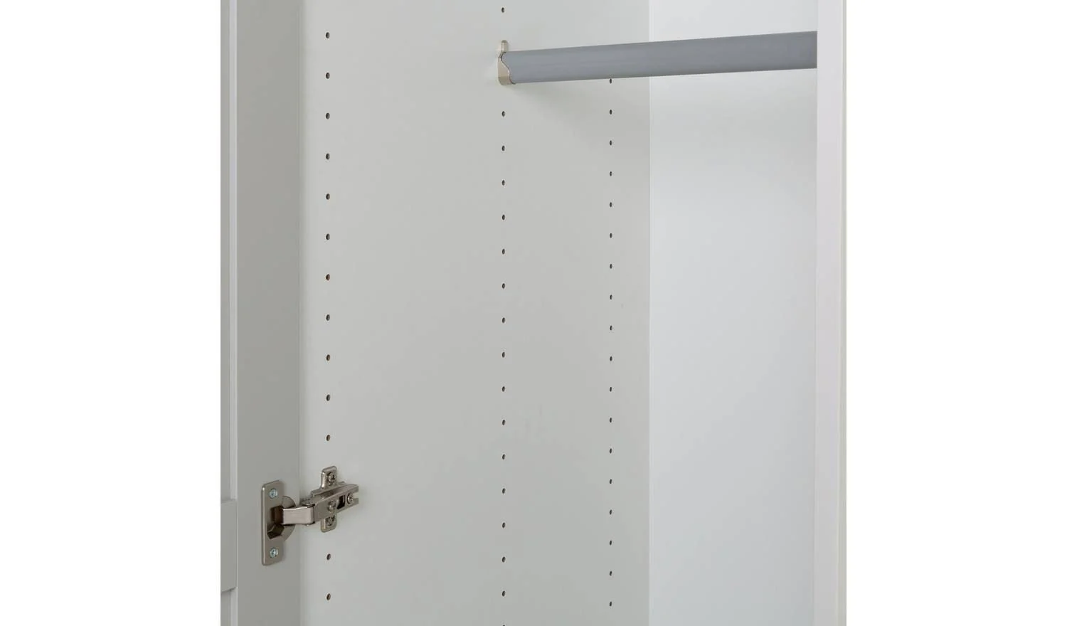 Munich Panelled 1 Door Wardrobe Grey Tall Freestanding Storage - Image 4