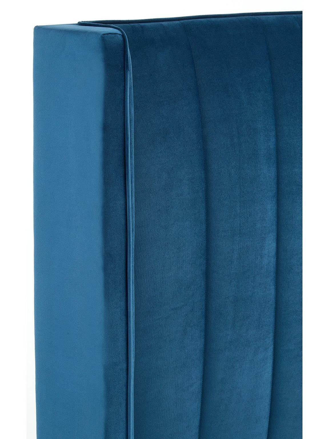 New Dakota Velvet End Lift Up Storage Ottoman King Bed Blue TOP SELLER - Image 6