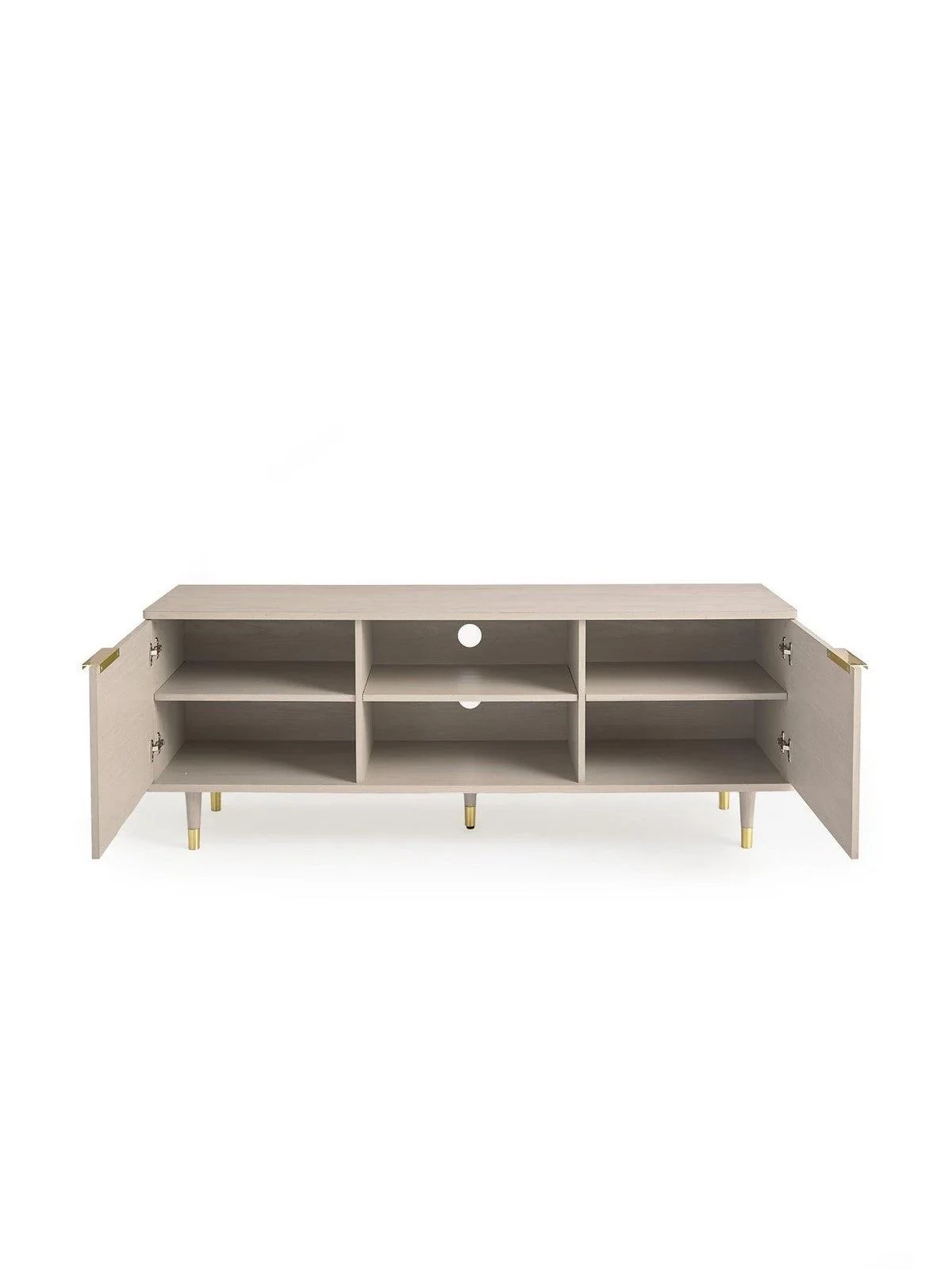New Enna TV Unit Grey Oak Gold Handles fits up to 65 inch Media Stand - Image 4