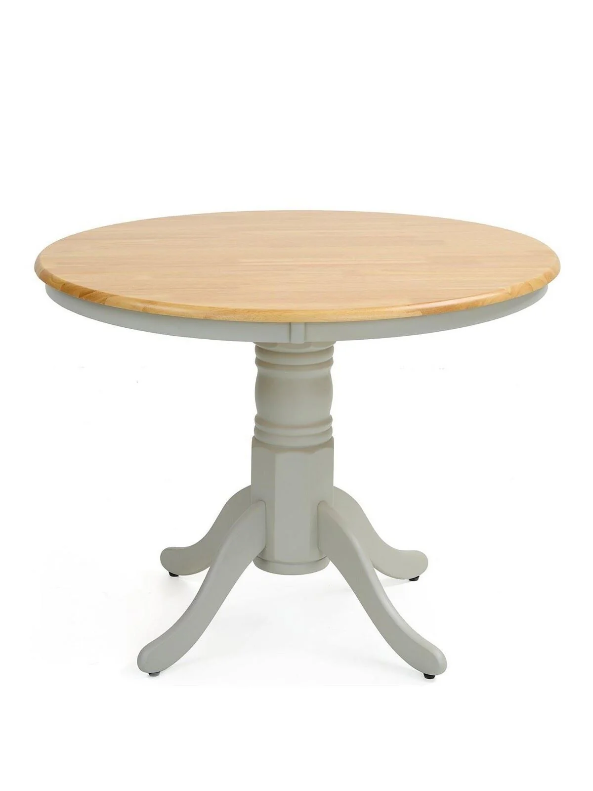 New Rubberwood Fixed Top 100 cm Kentucky Dining Table + 4 Chairs Grey & Oak - Image 3