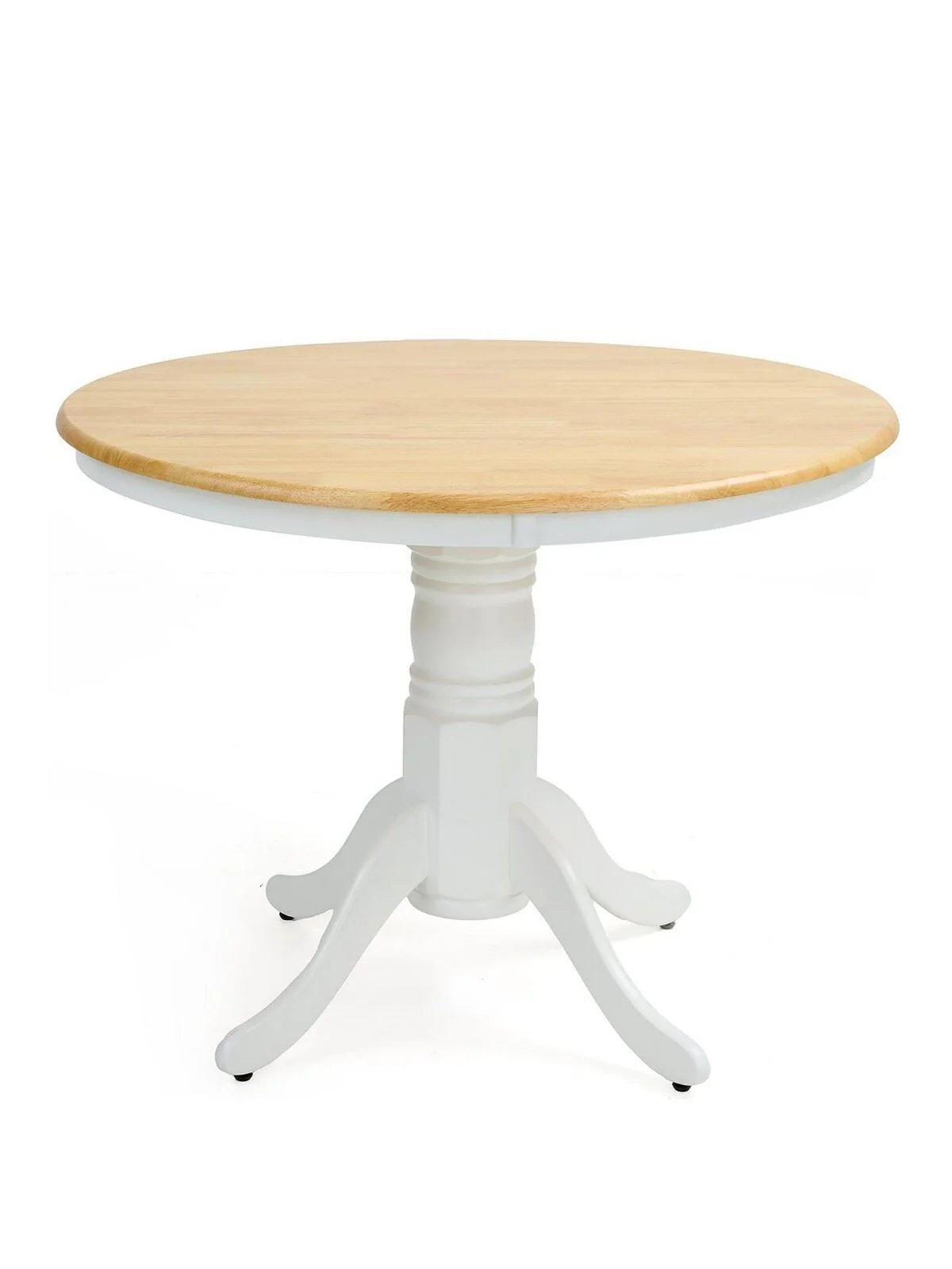 New Rubberwood Fixed Top 100cm Kentucky Dining Table & 4 Chairs Set White Oak - Image 3
