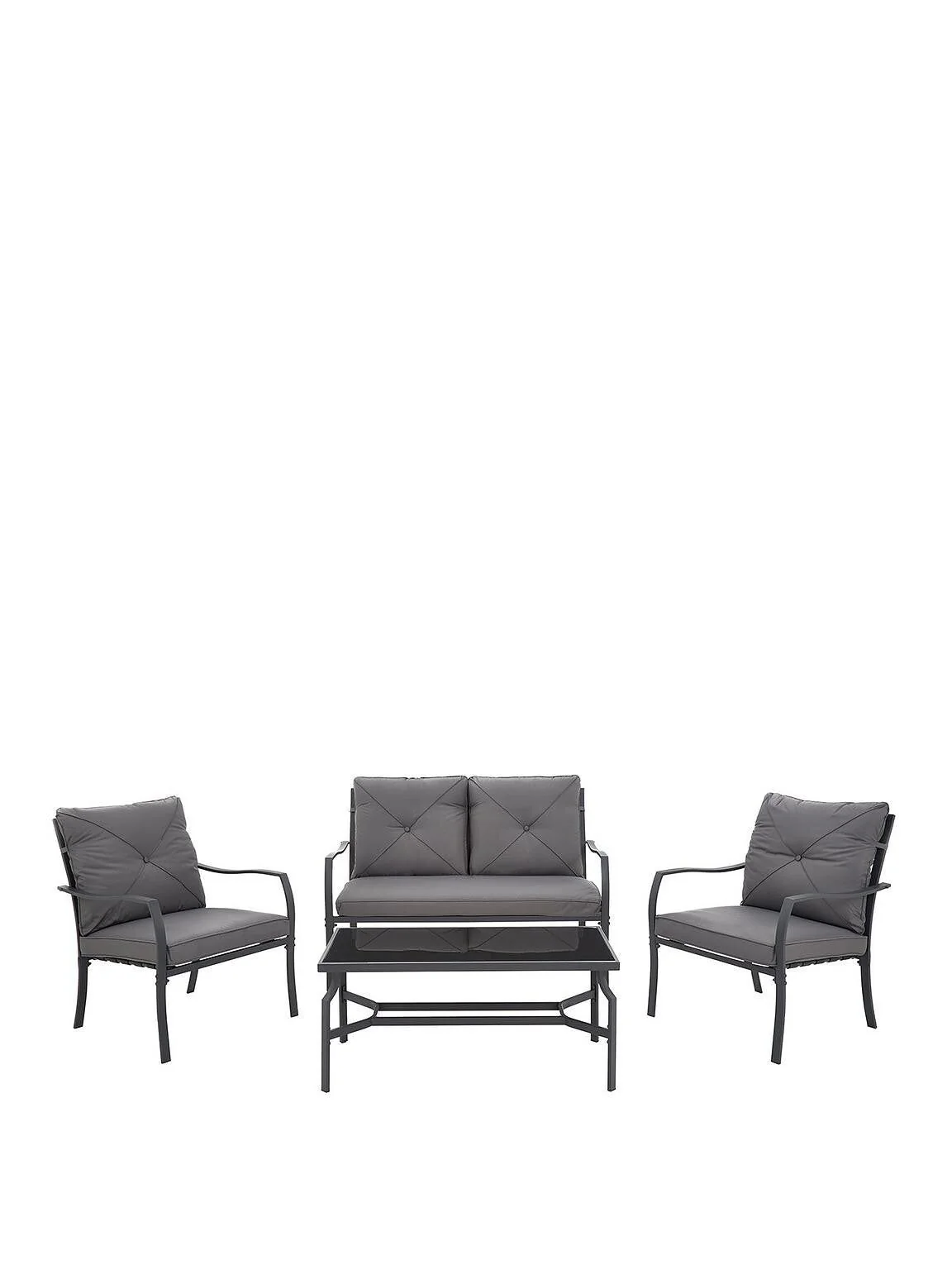 Nice Sofa Set Metallic Grey Outdoor Stylish Durable Garden Furniture - Image 6