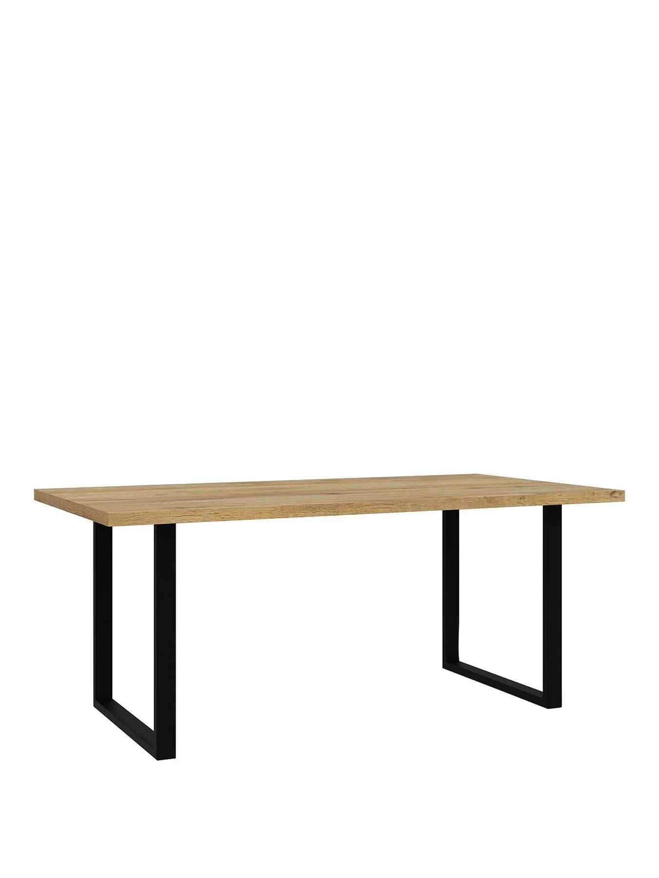 Nikomedes 180 cm Dining Table Dark Oak Black Metal Modern Kitchen Furniture - Image 3