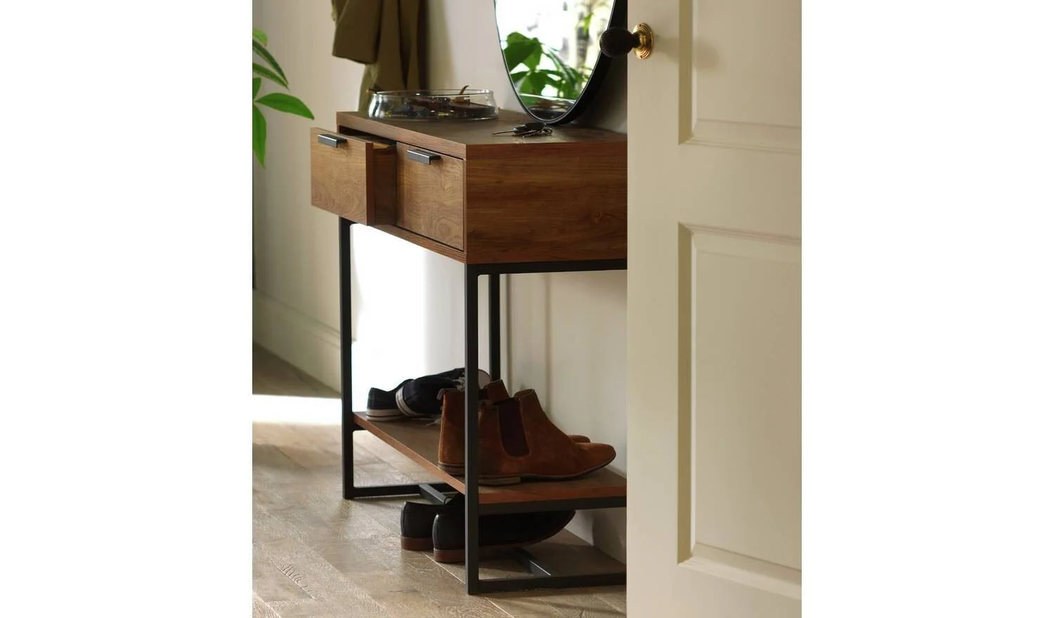 Nomad Console Table Oak Stylish and Functional Entryway Furniture - Image 2