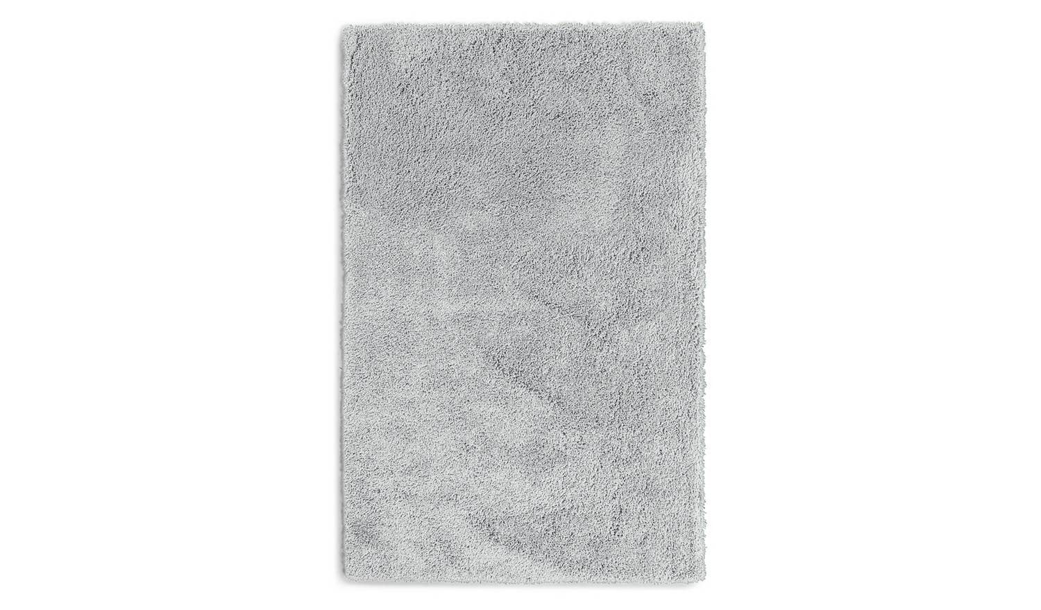 Noodle Plain Grey Shaggy Rug 120x170cm Living Room Bedroom Floor Soft