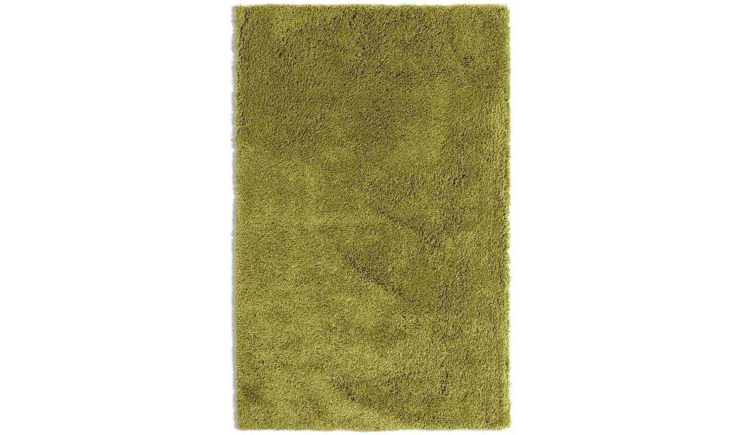 Noodle Plain Olive Shaggy Rug 160x230cm Living Room Bedroom Floor Soft