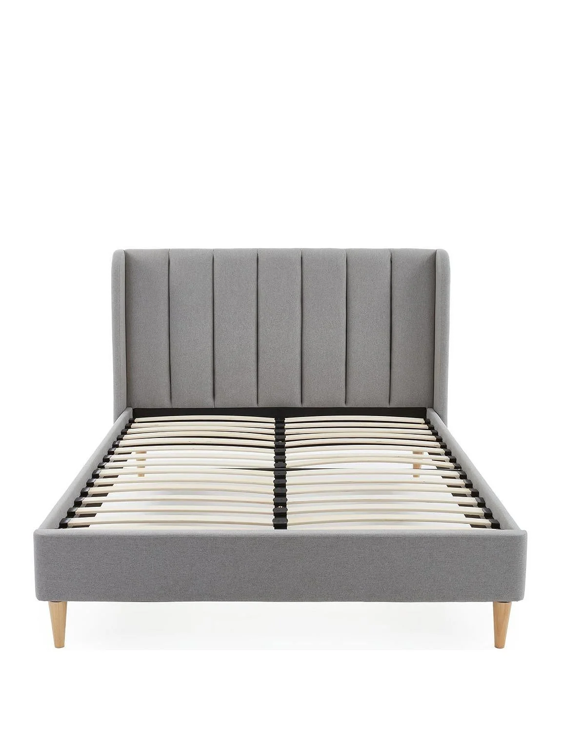 Nook Double Bed Frame Grey | Winged Headboard | Sprung Slats - Image 2
