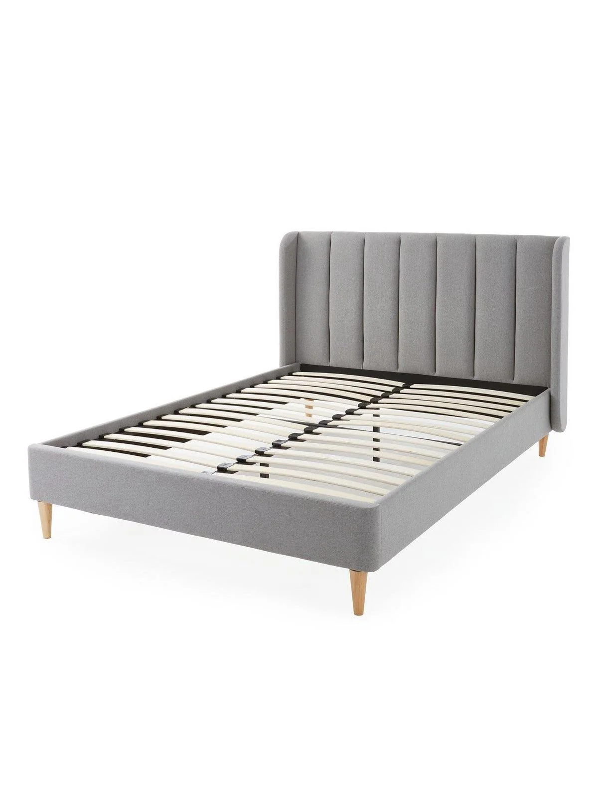 Nook Double Bed Frame Grey | Winged Headboard | Sprung Slats - Image 4