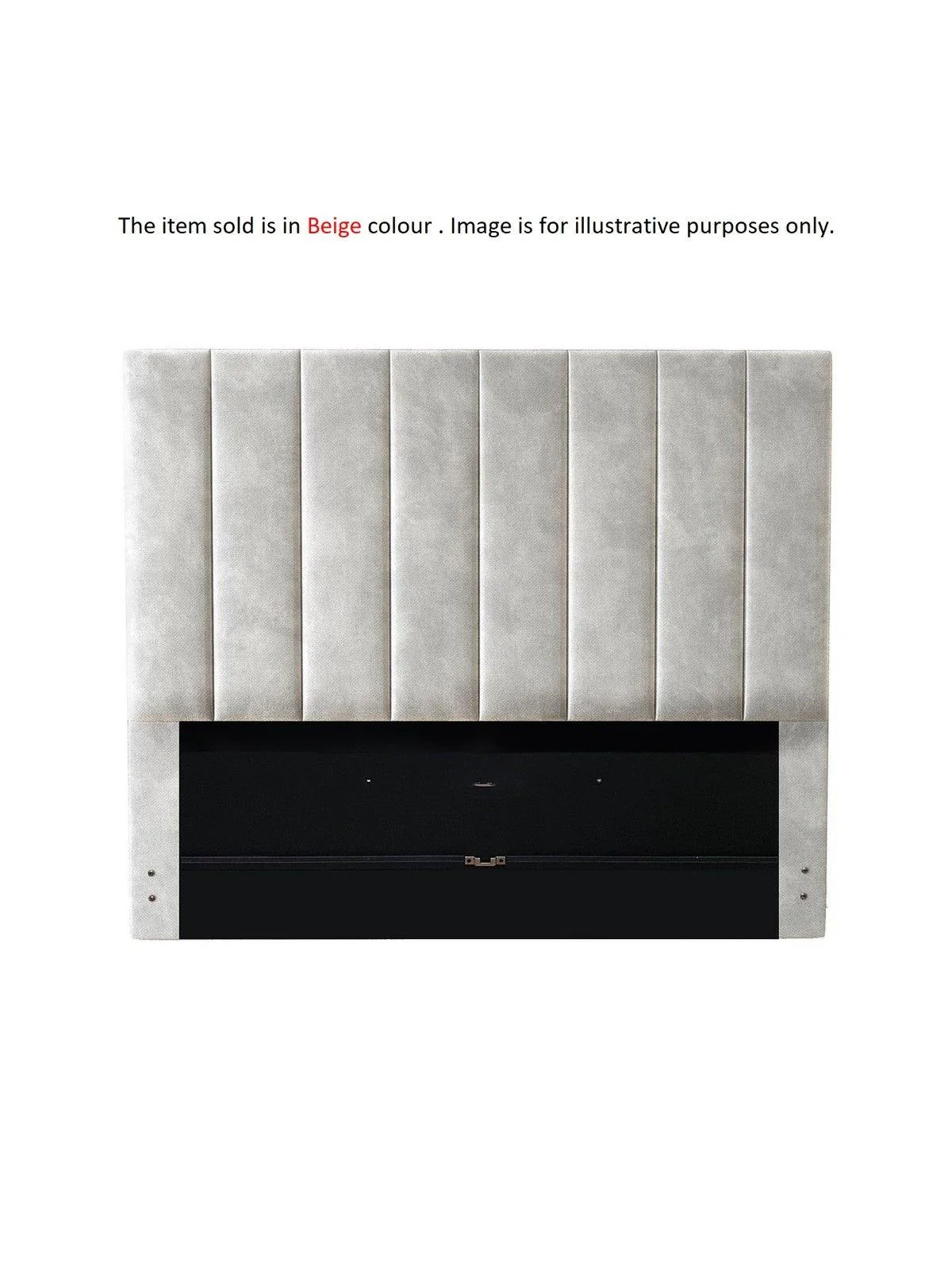 Nova Fabric Headboard Double Beige | Padded with Vertical Stitching - Image 2