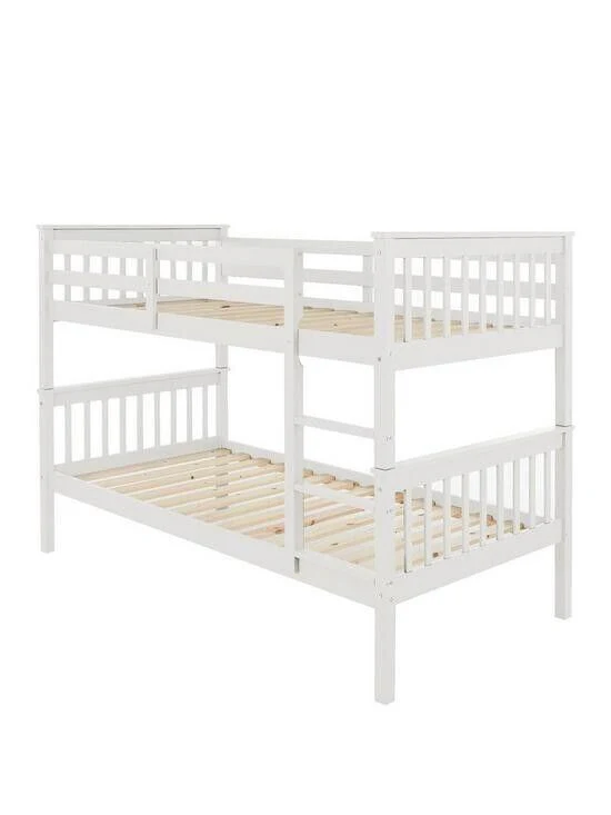 Novara Bunk Bed White Durable Space-Saving Bedroom Furniture for Kids' Rooms - Image 2
