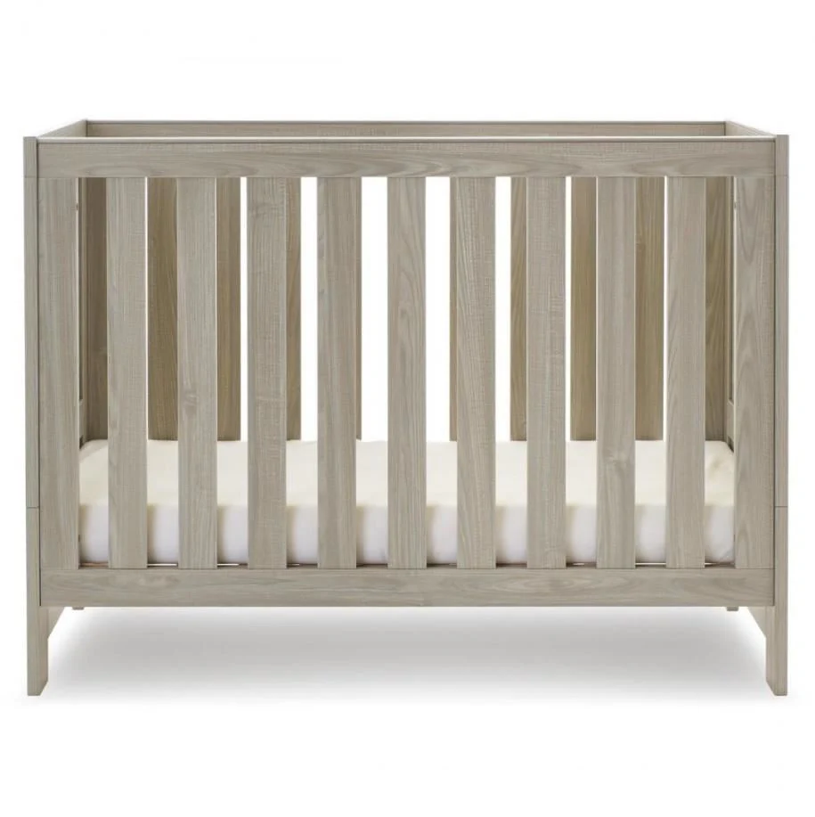 Obaby Nika Mini Cot Bed Grey Wash Modern Nursery Furniture UK - Image 4