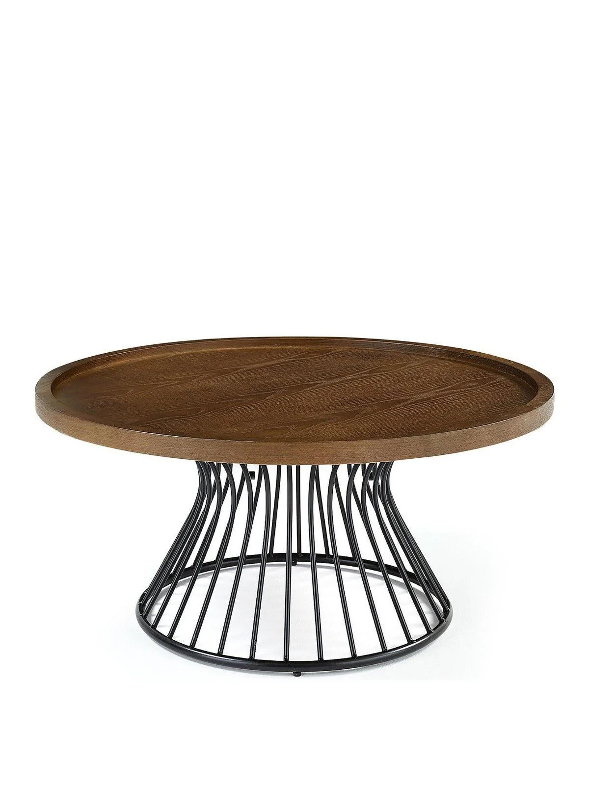 Odem Round Coffee Table Black & Walnut Modern and Stylish Living Room Furniture - Image 2