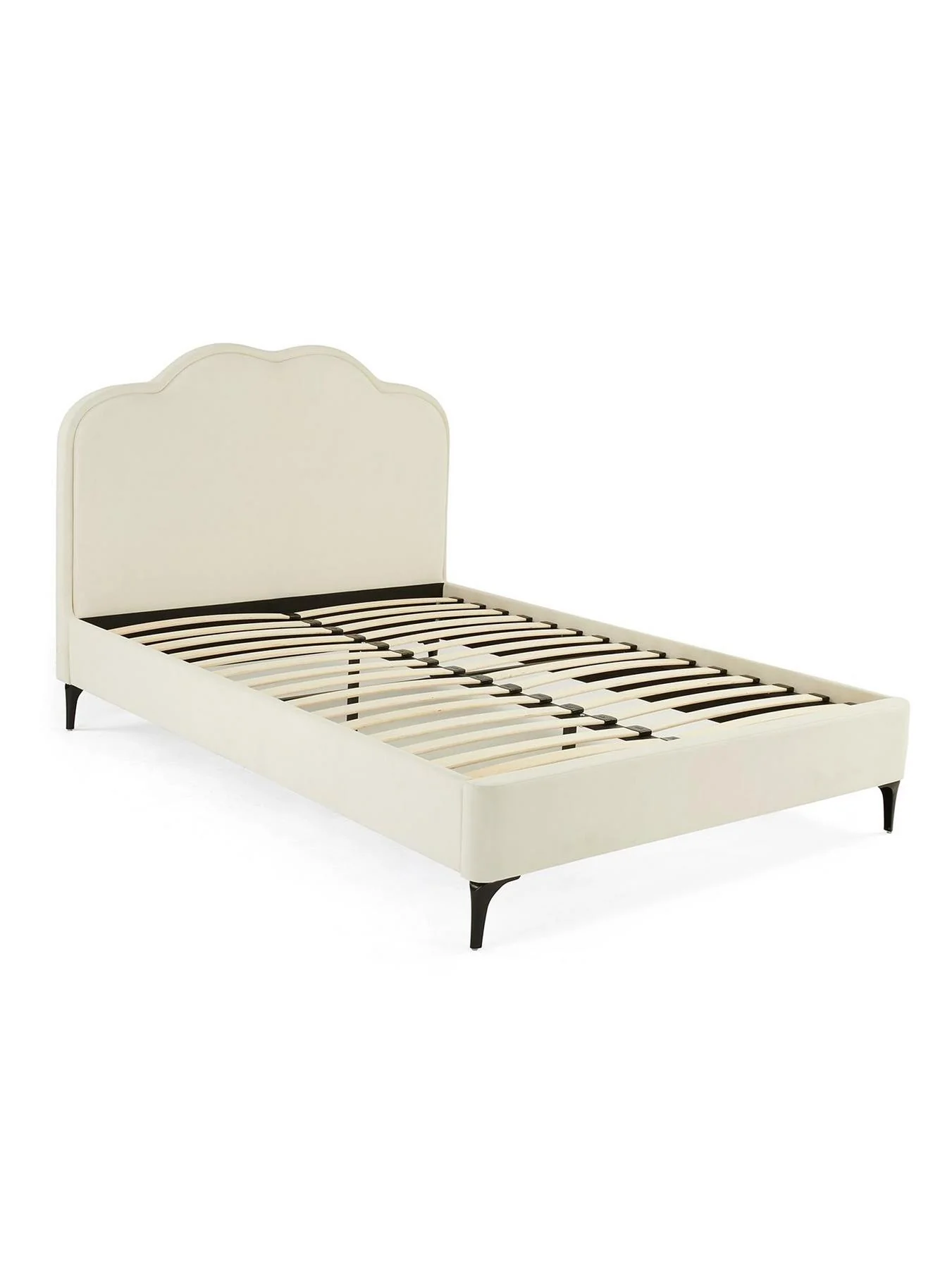 Orinoco Double Bed Frame Natural Boutique Style Curved Headboard - Image 3