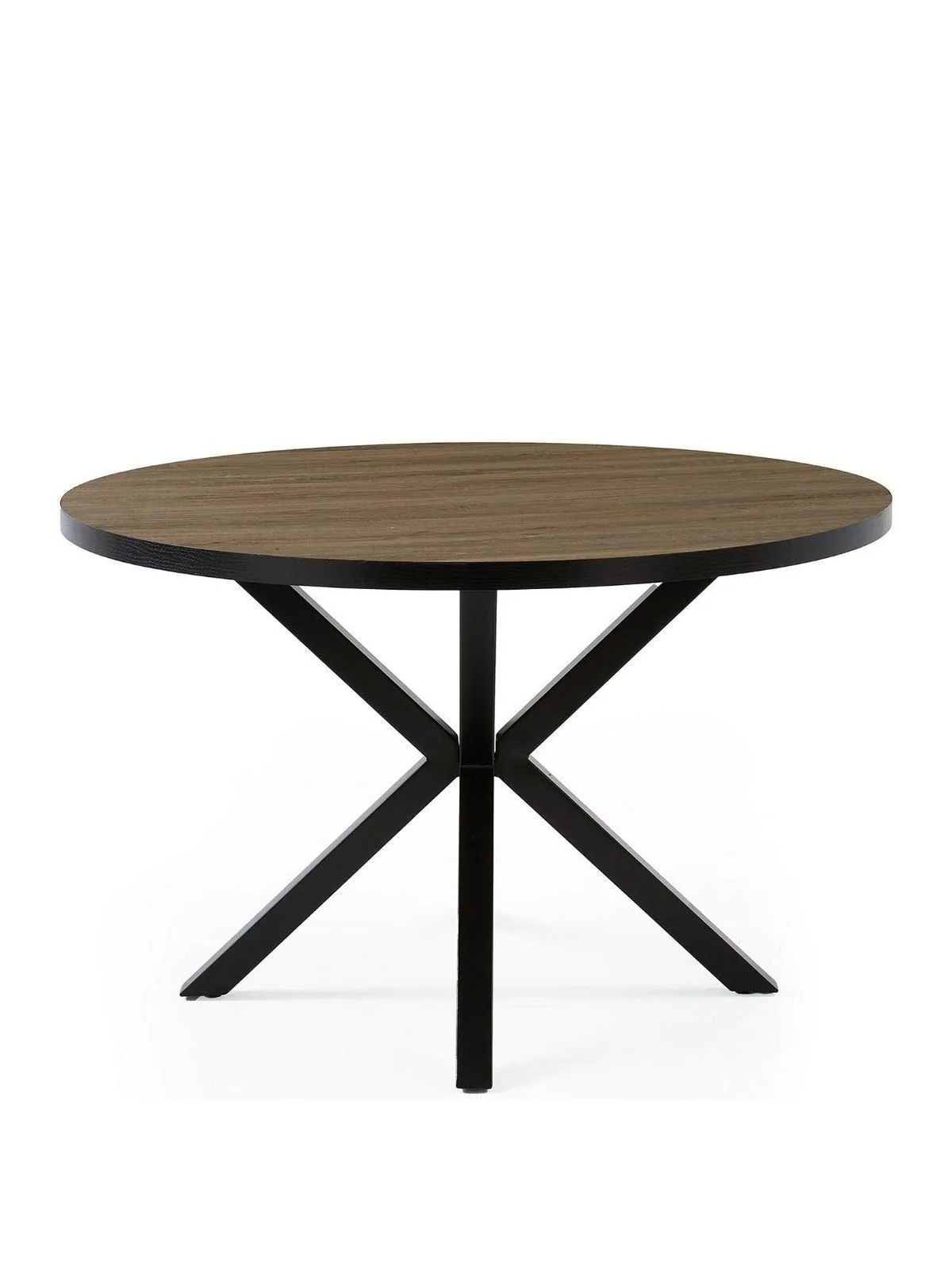 Oslo 120 cm Round Dining Table Oak & Black Modern Dining Room Furniture - Image 2
