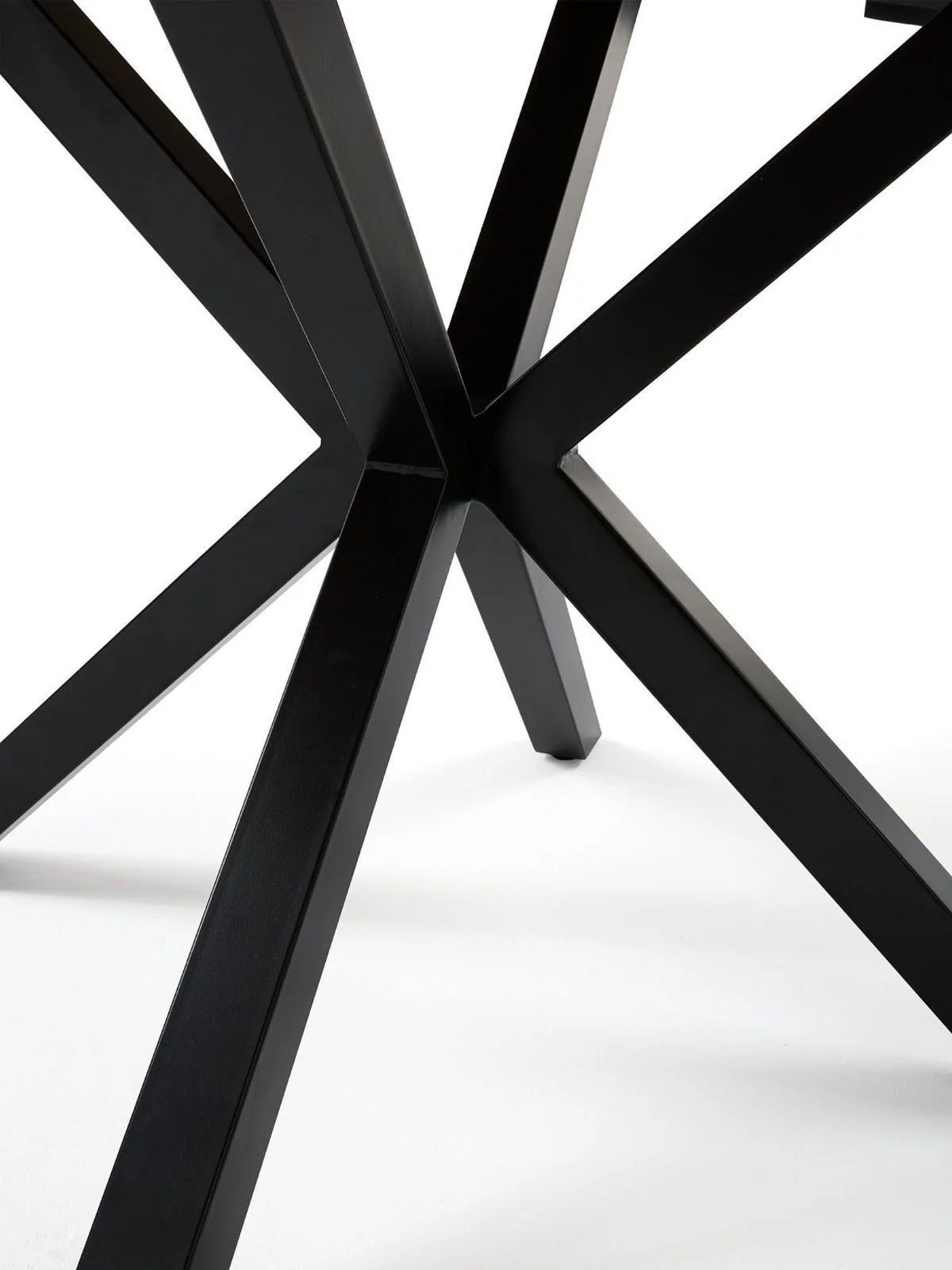 Oslo 120 cm Round Dining Table Oak & Black Modern Dining Room Furniture - Image 4