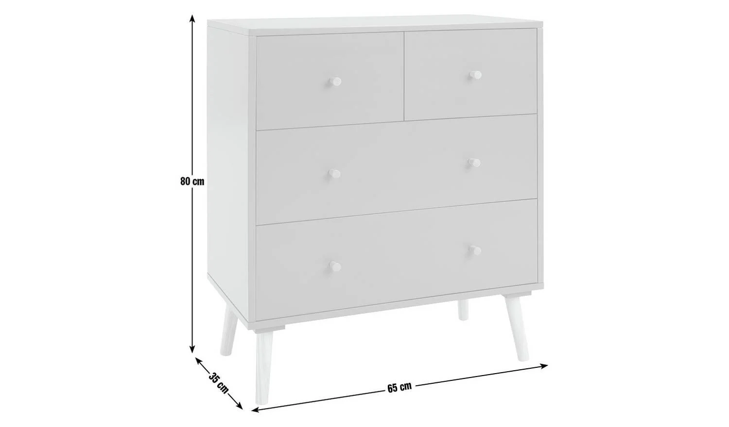 Otto 4 Drawer Chest - Grey - Image 8