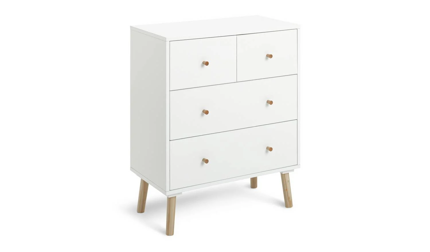 Otto 4 Drawer Chest White Storage Organiser Bedroom Furniture