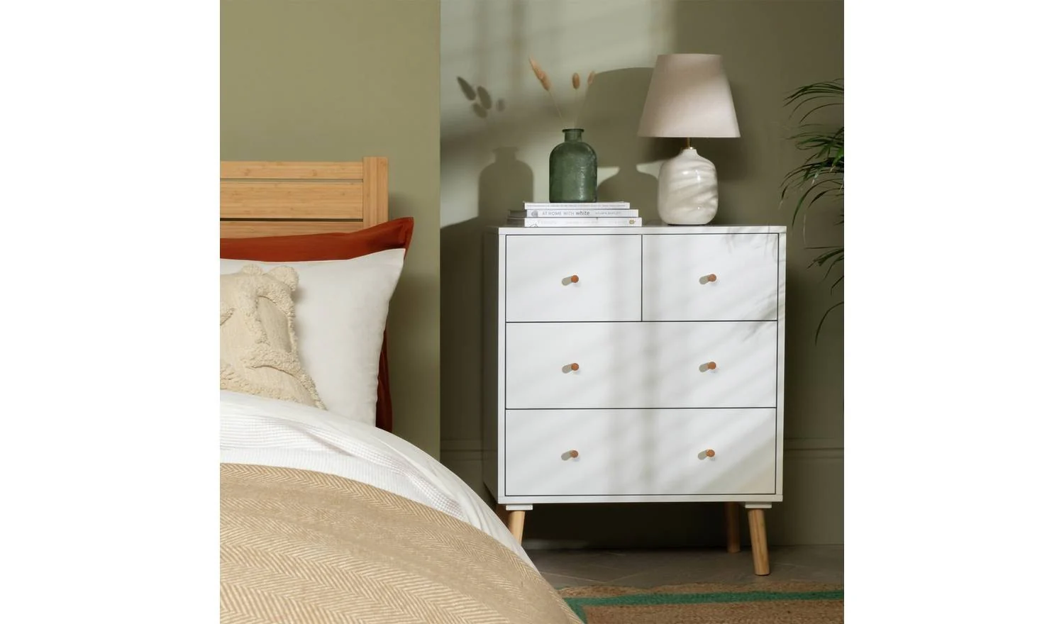 Otto 4 Drawer Chest White Storage Organiser Bedroom Furniture - Image 3