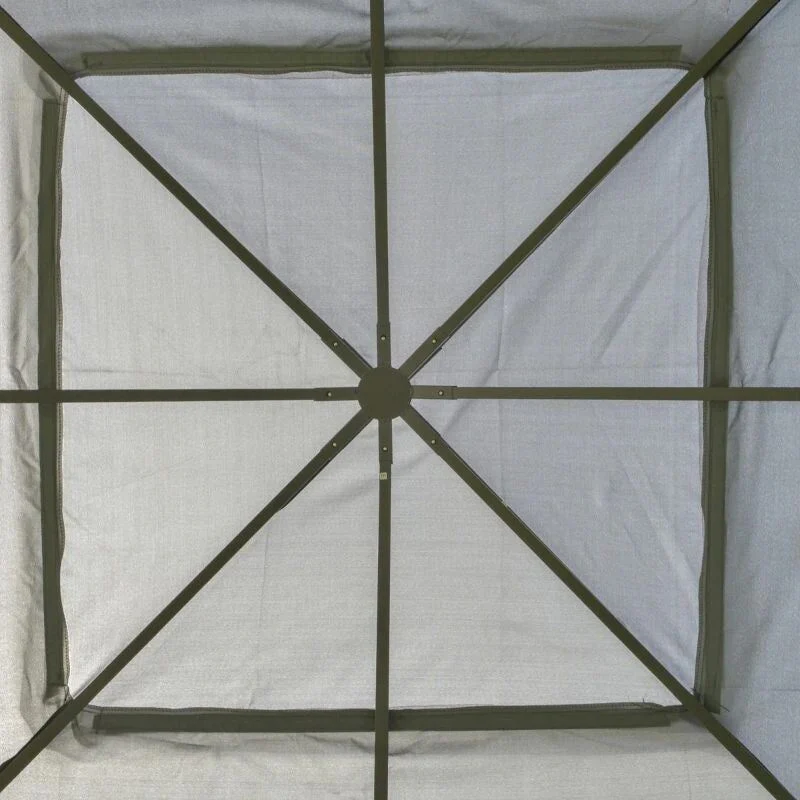 Outsunny 2 Tier Garden Gazebo with Mesh Curtains 3000x3000mm Grey - Image 9