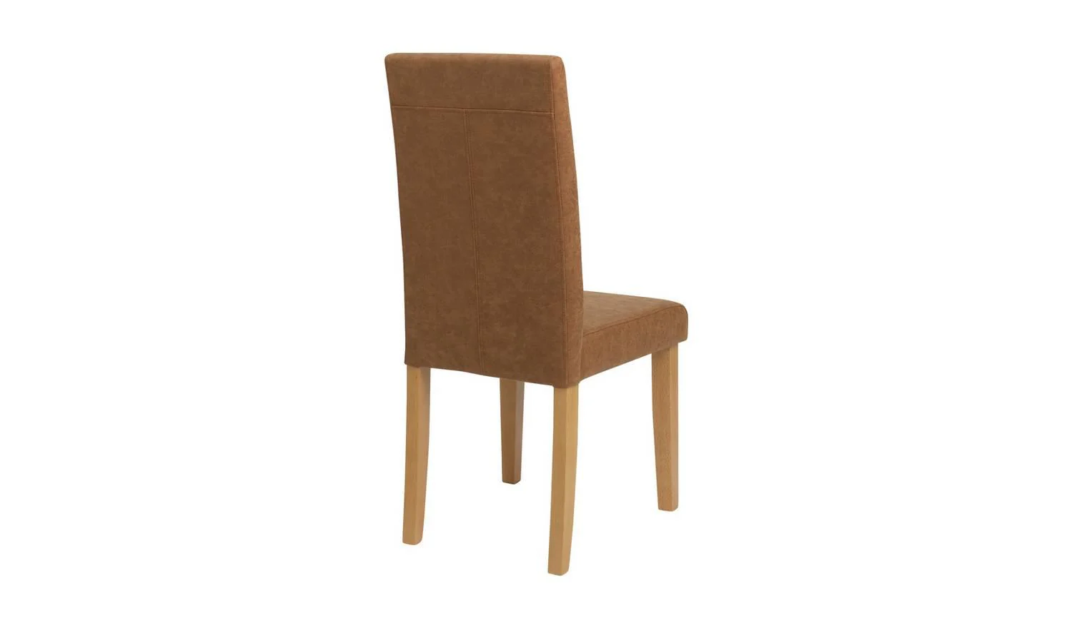 Pair of Faux Leather Dining Chair Tan Comfort Kitchen Furniture - Image 2