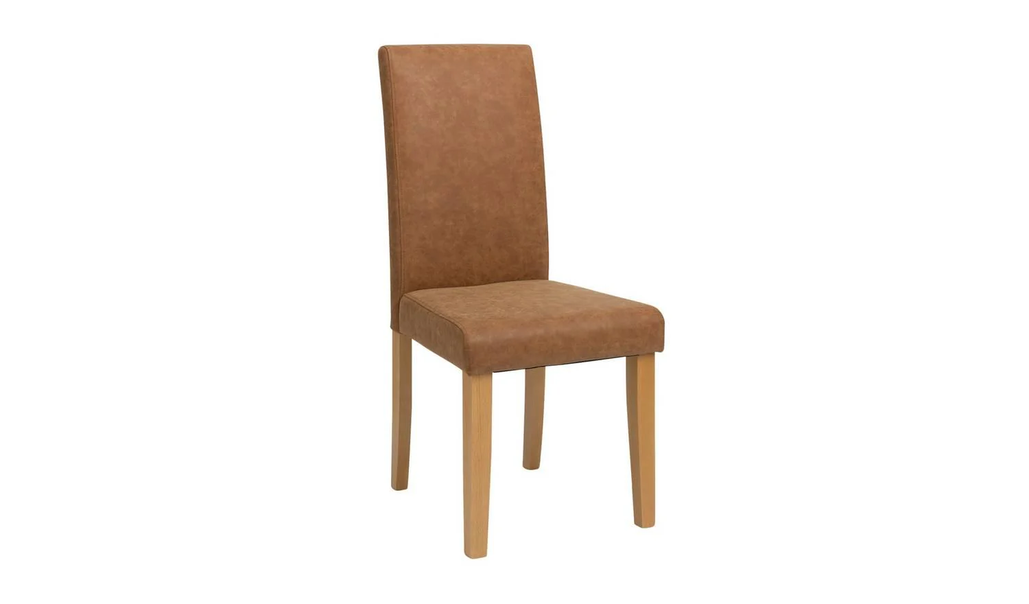 Pair of Faux Leather Dining Chair Tan Comfort Kitchen Furniture - Image 4
