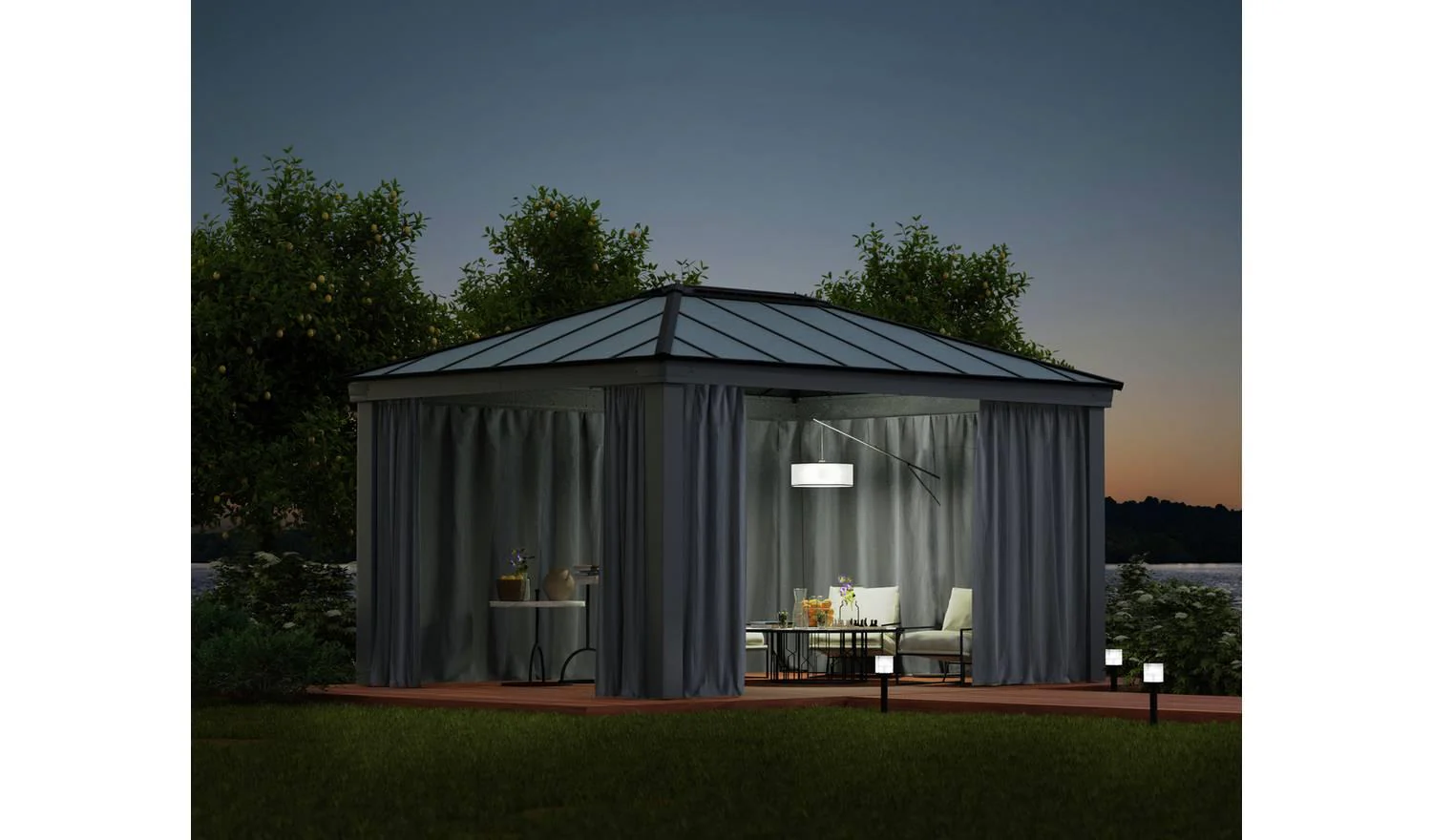 Palram Canopia Dallas 4 Piece Gazebo Curtain Set 12 x 16ft UK - Image 2