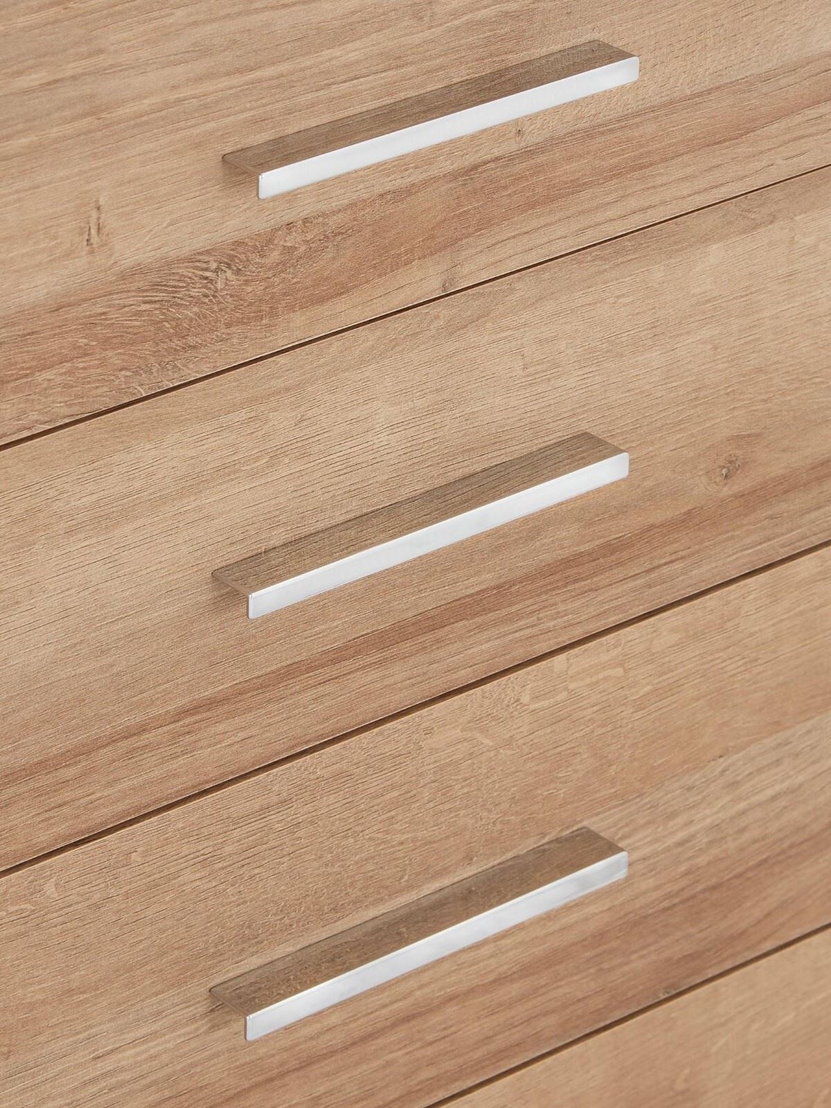 Panama 5 Drawer Chest Oak Storage Units Modern Bedroom Furniture - Image 5