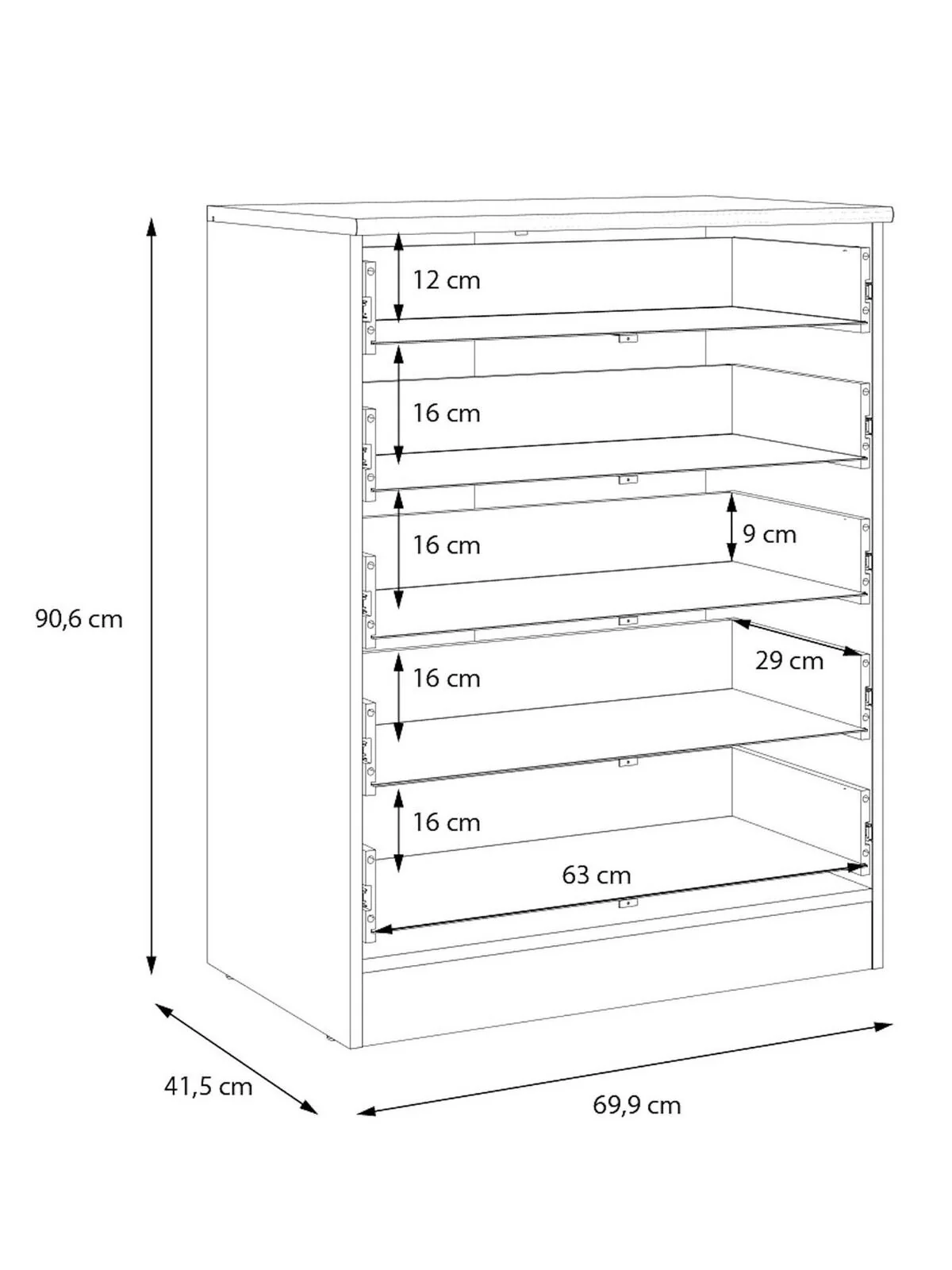 Panama 5 Drawer Chest Oak Storage Units Modern Bedroom Furniture - Image 6