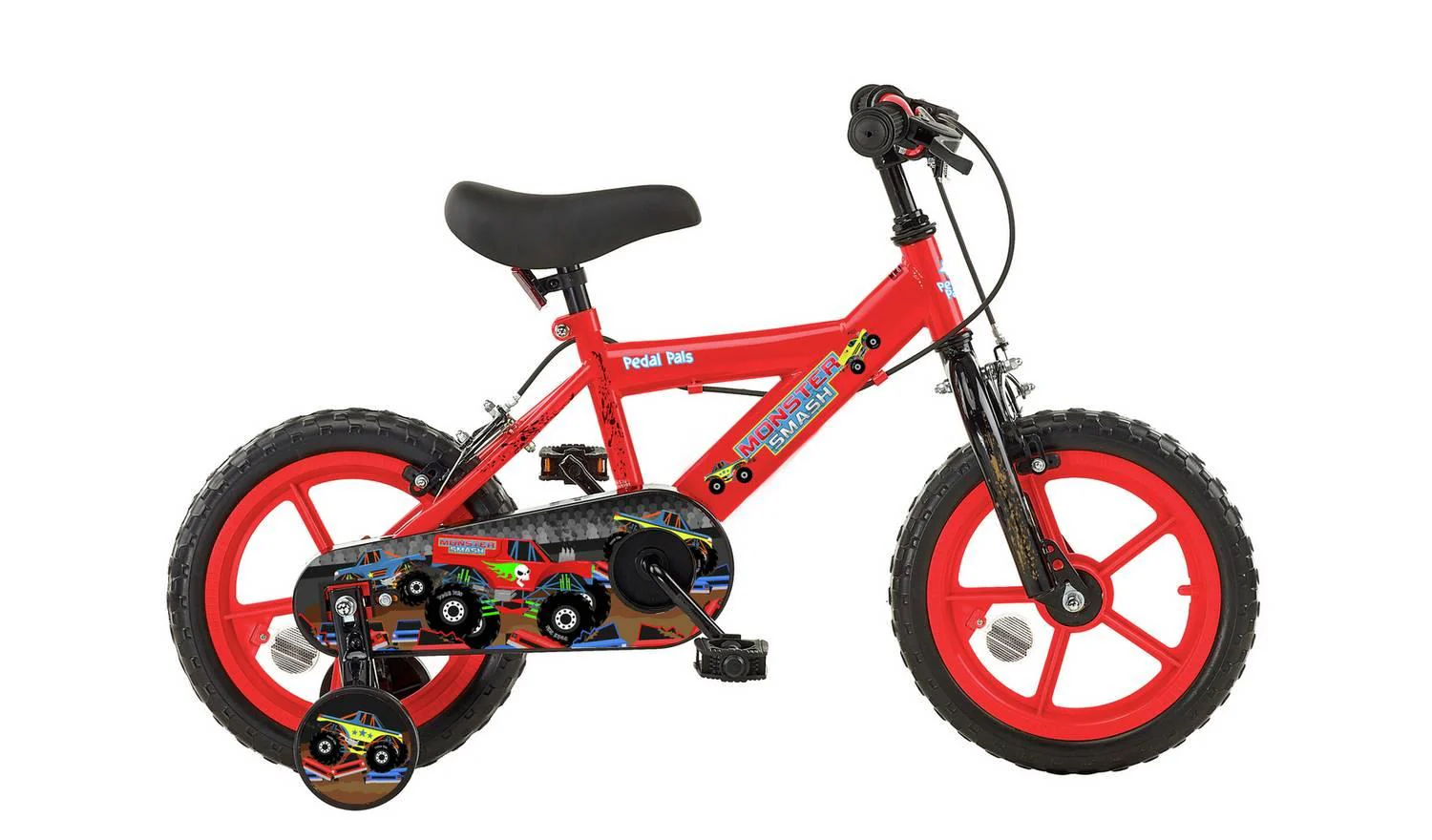 Pedal Pals Monster Smash 14 inch Kids Bike Red Childrens Cycle