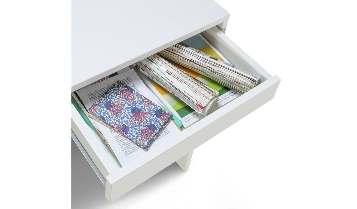 Pepper 2 Drawer Desk White Compact Study Table With Drawers - Image 5