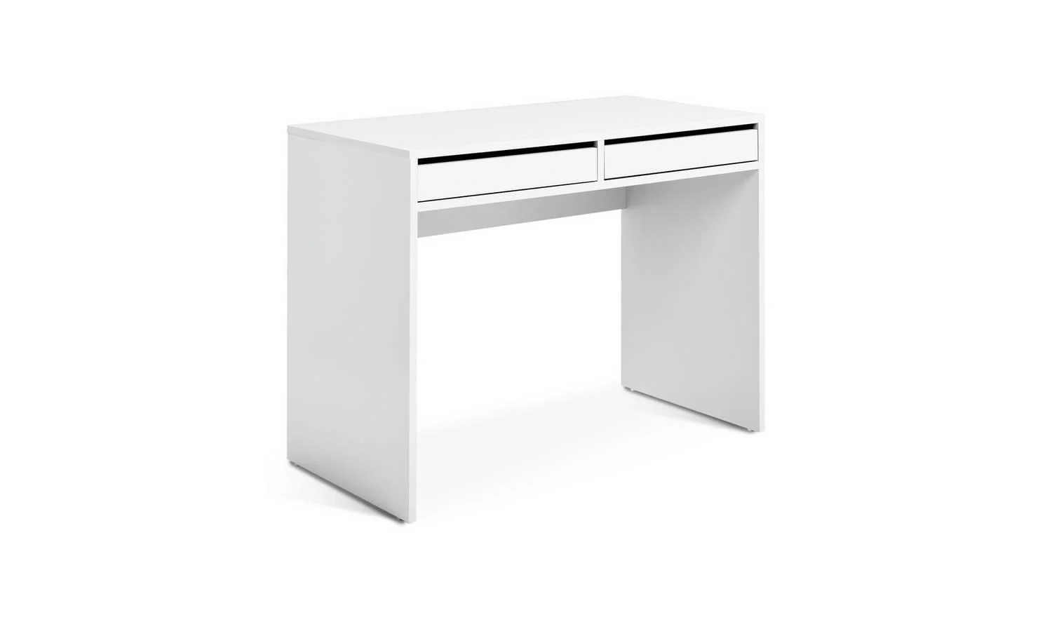 Pepper 2 Drawer Office Desk White Modern Home Office Furniture Workspace - Image 2