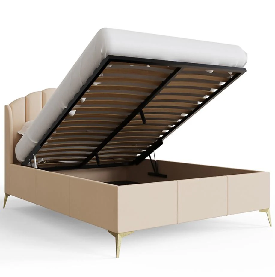 Pettine Double Natural End Lift Ottoman Bed Frame With Winged Headboard - Image 5