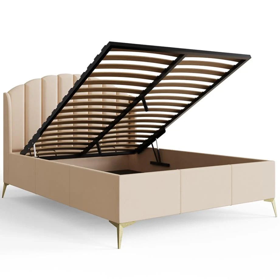 Pettine Double Natural End Lift Ottoman Bed Frame With Winged Headboard - Image 6