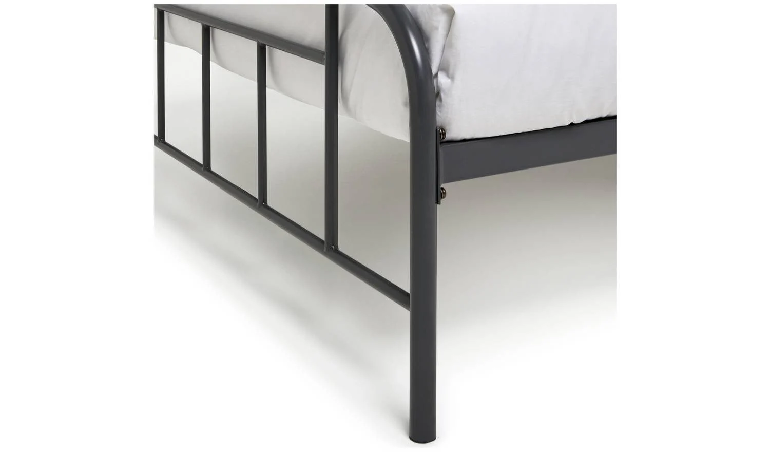 Pippa Single Metal Bed Frame Dark Grey Stylish Bedroom Furniture - Image 5