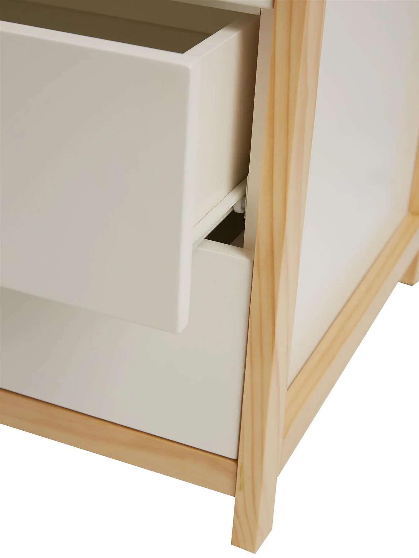 Pixie Solid Pine 2 Door Wardrobe White Storage Organiser Bedroom Furniture - Image 4