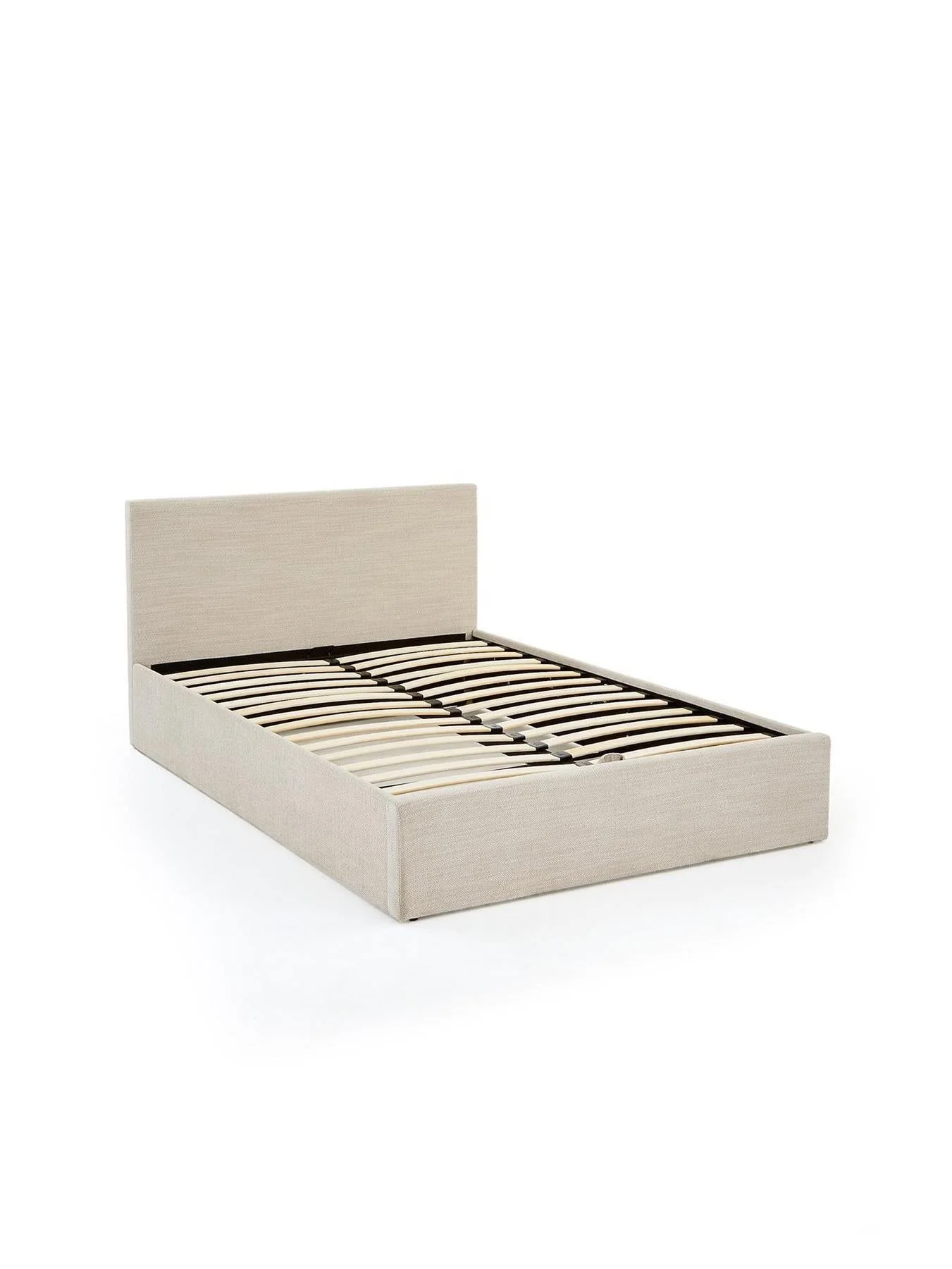 Porto End Lift Up Storage Ottoman Small Double Bed Frame Natural UK - Image 3
